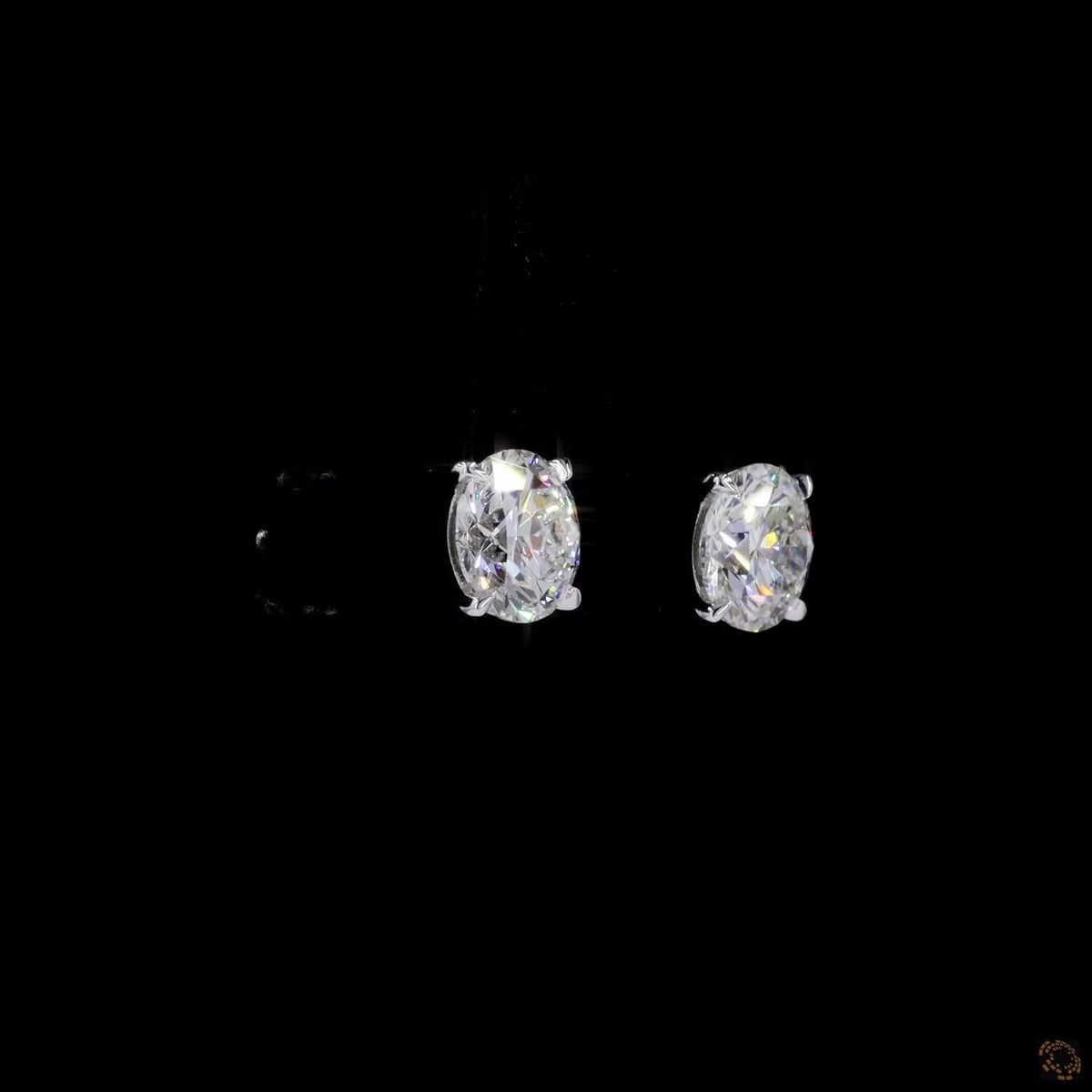 3.10 Ct 14K WHITE GOLD Round Shape Studs Earring