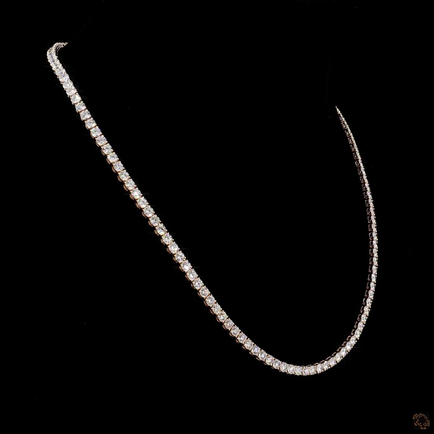 18.27 Ct Single strand of uniform, continuous round brilliant-cut diamonds