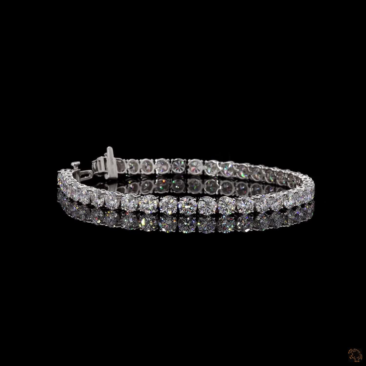 12.66 Cts 14K WHITE GOLD Round Shape Tennis Bracelet