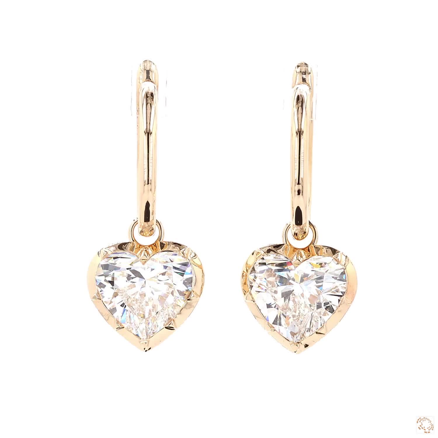6.14 Ct Minimalist Heart Diamond Georgian Earring | Everyday Gold Dangle Earrings
