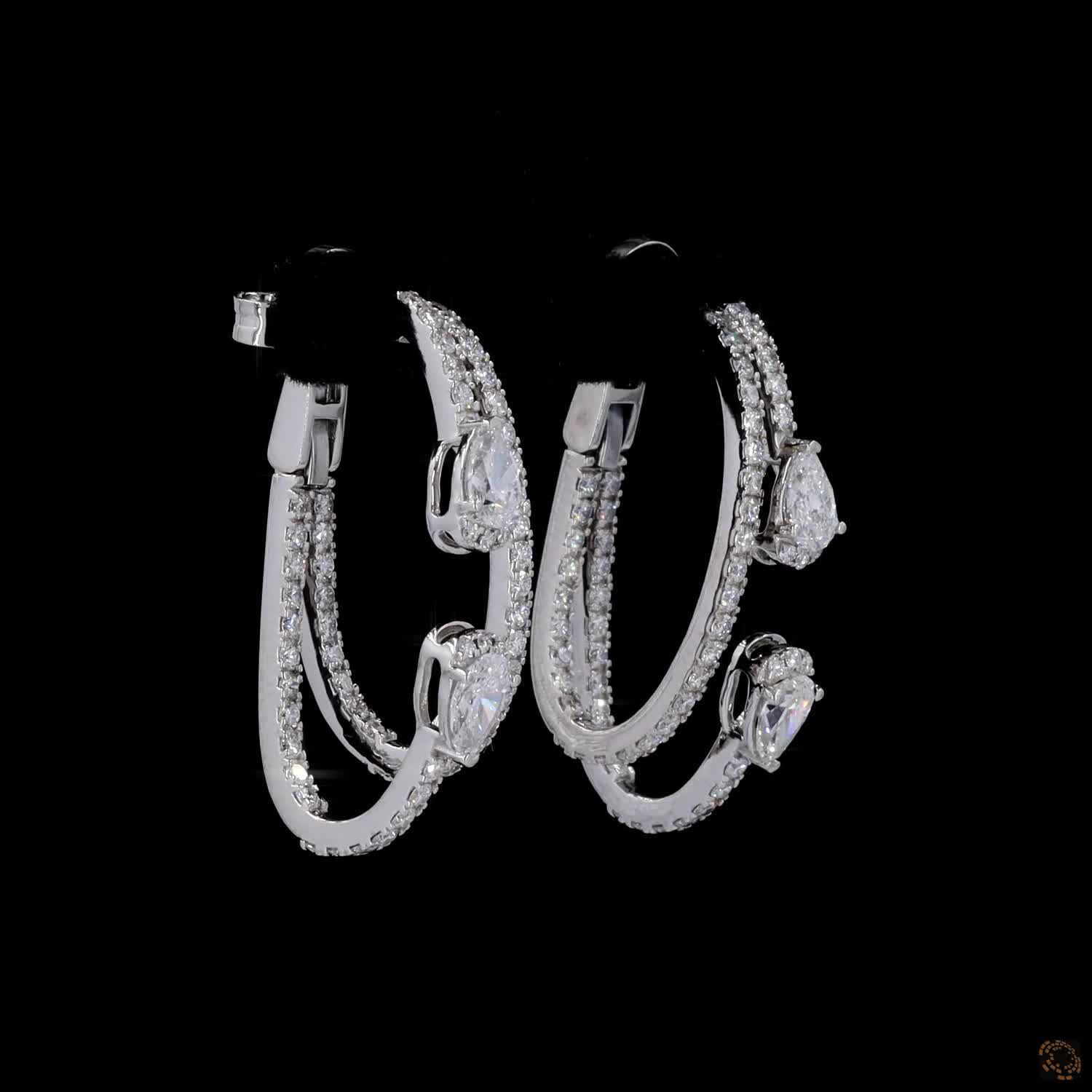 2.47 Cts Pear-Cut Diamond Drop Earrings in Luxurious White Gold