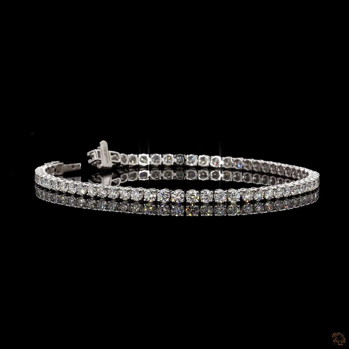 4.03 Ct Single Line with Diamonds Tennis Bracelet - 4 Prong Straight