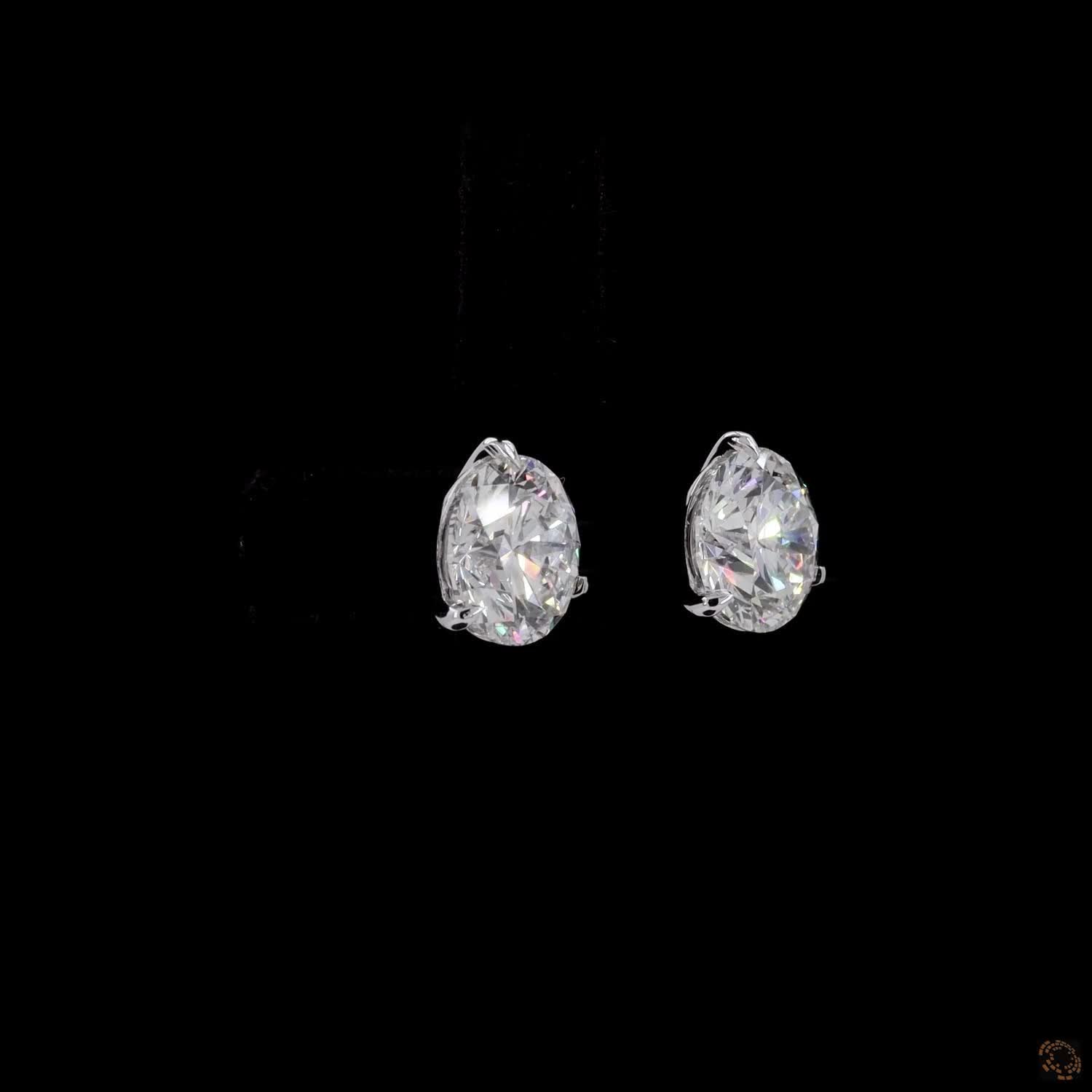 6.16 Ct 14K WHITE GOLD Round Shape Studs Earring