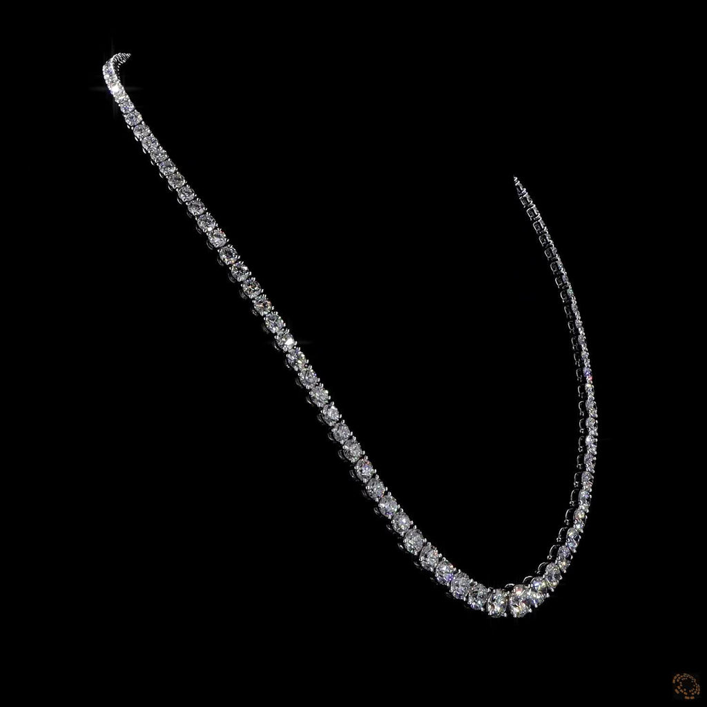 27.80 Ct Premium Graduated Diamond Tennis Necklace – Timeless Luxury