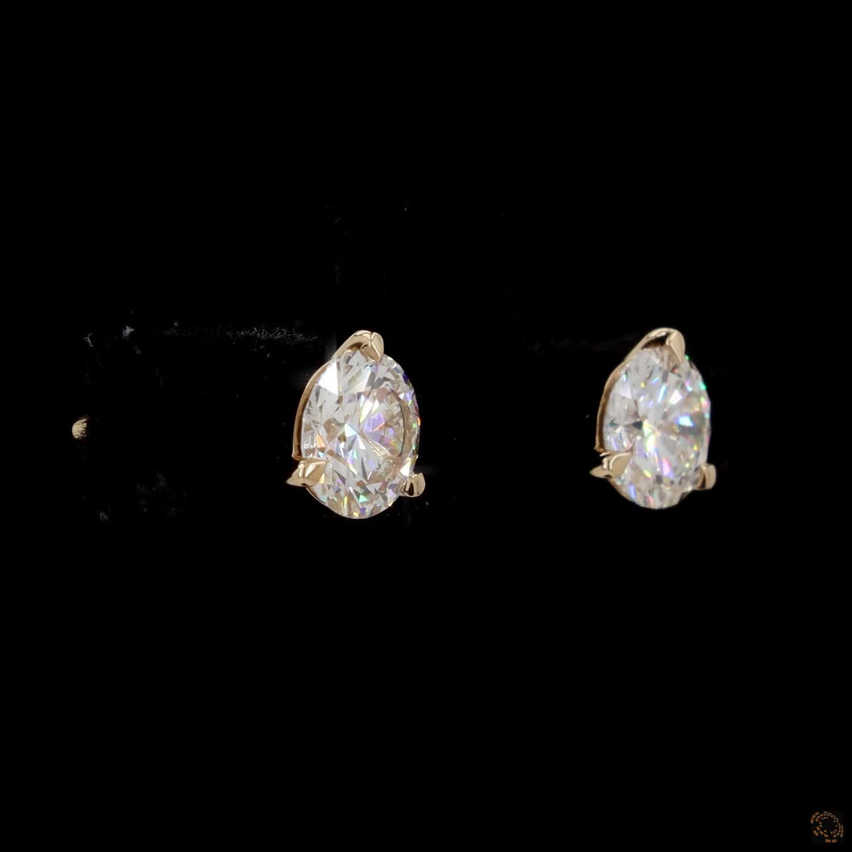 1.44 Ct Round Cut Solitaire Diamond Stud Earrings in Yellow Gold
