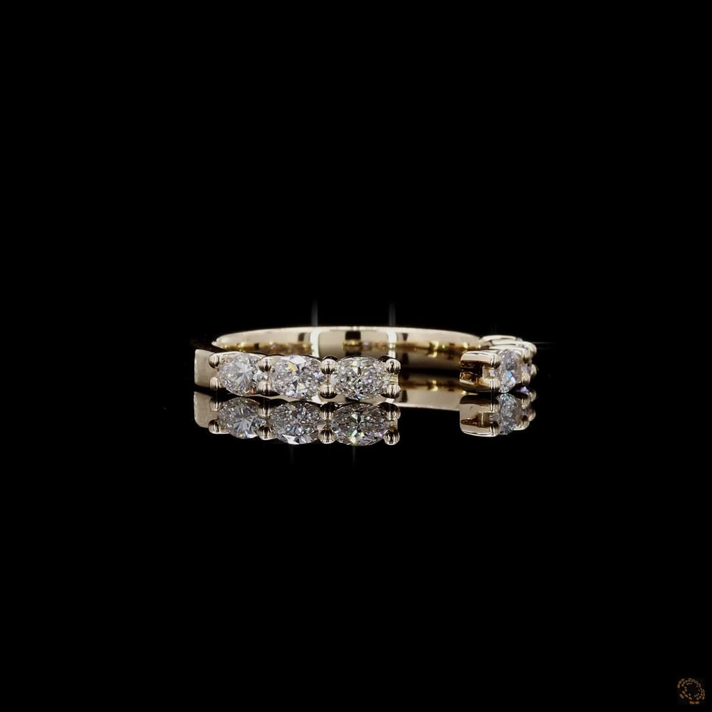 0.61 Ct Wedding Band Gold Gap Wedding Ring Oval