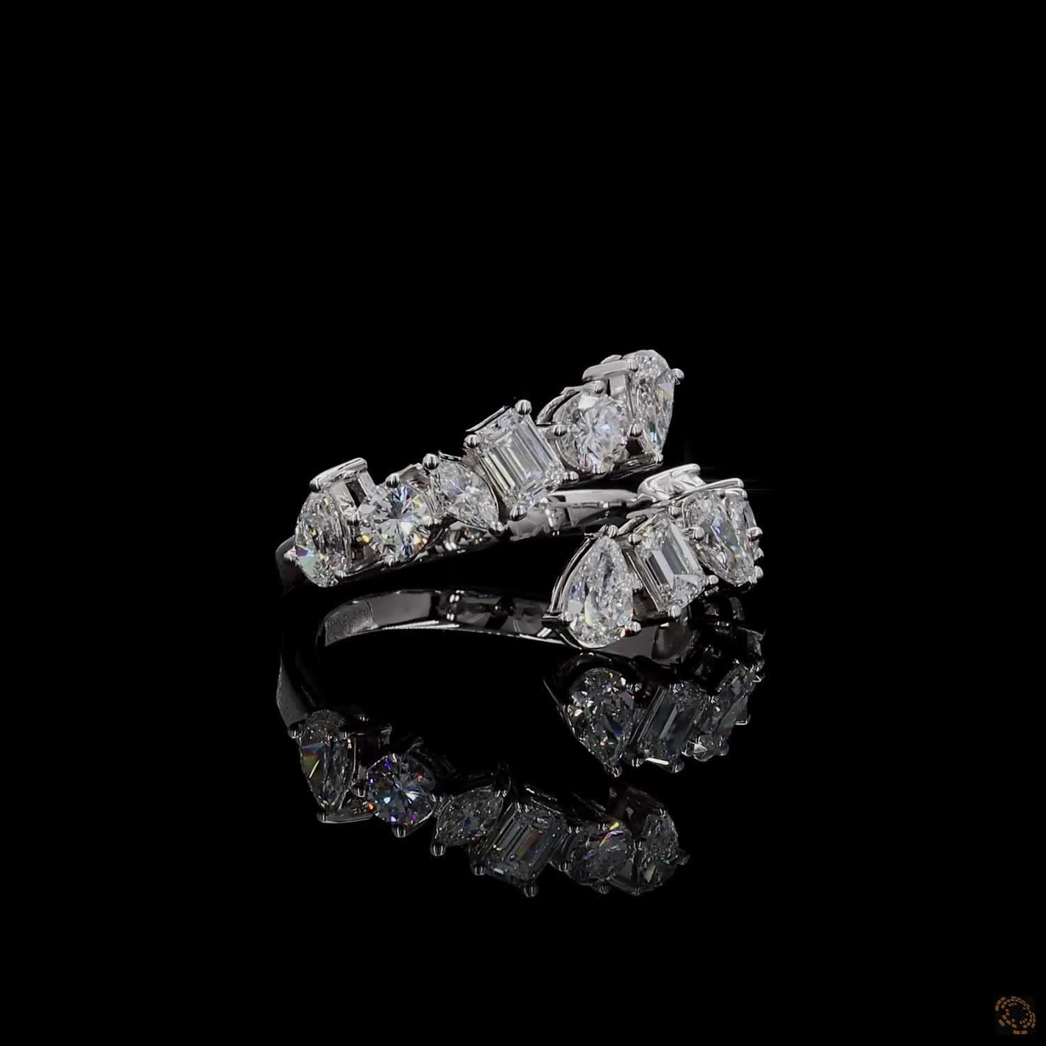 1.87 Ct Solid Gold Statement Ring, White Gold Engagement Ring