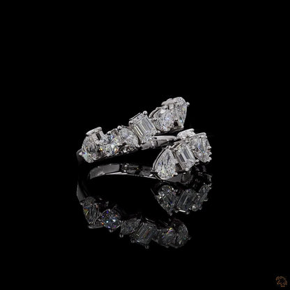 1.87 Ct Solid Gold Statement Ring, White Gold Engagement Ring