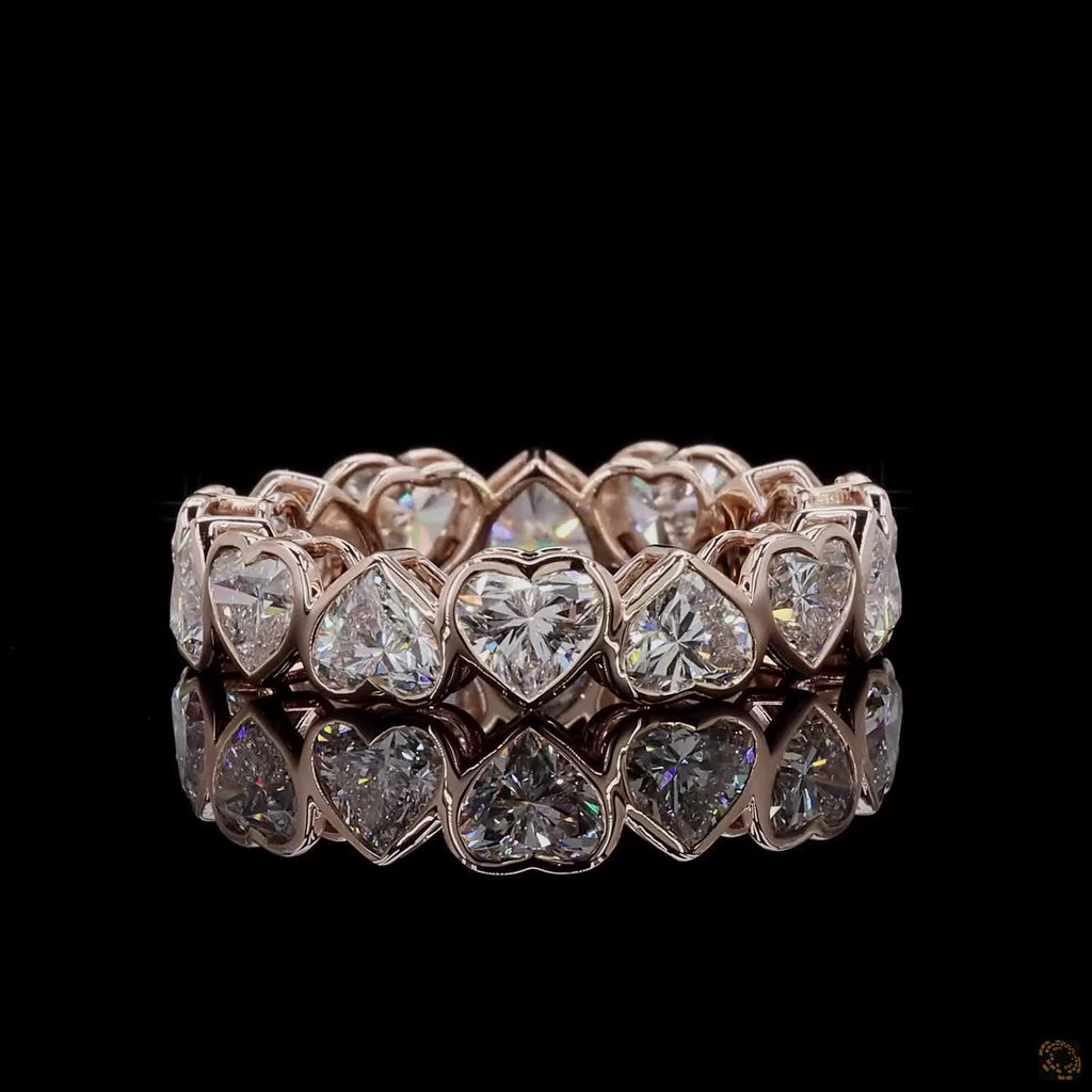 5.33 Ct Heart Eternity Band With Wedding Bands