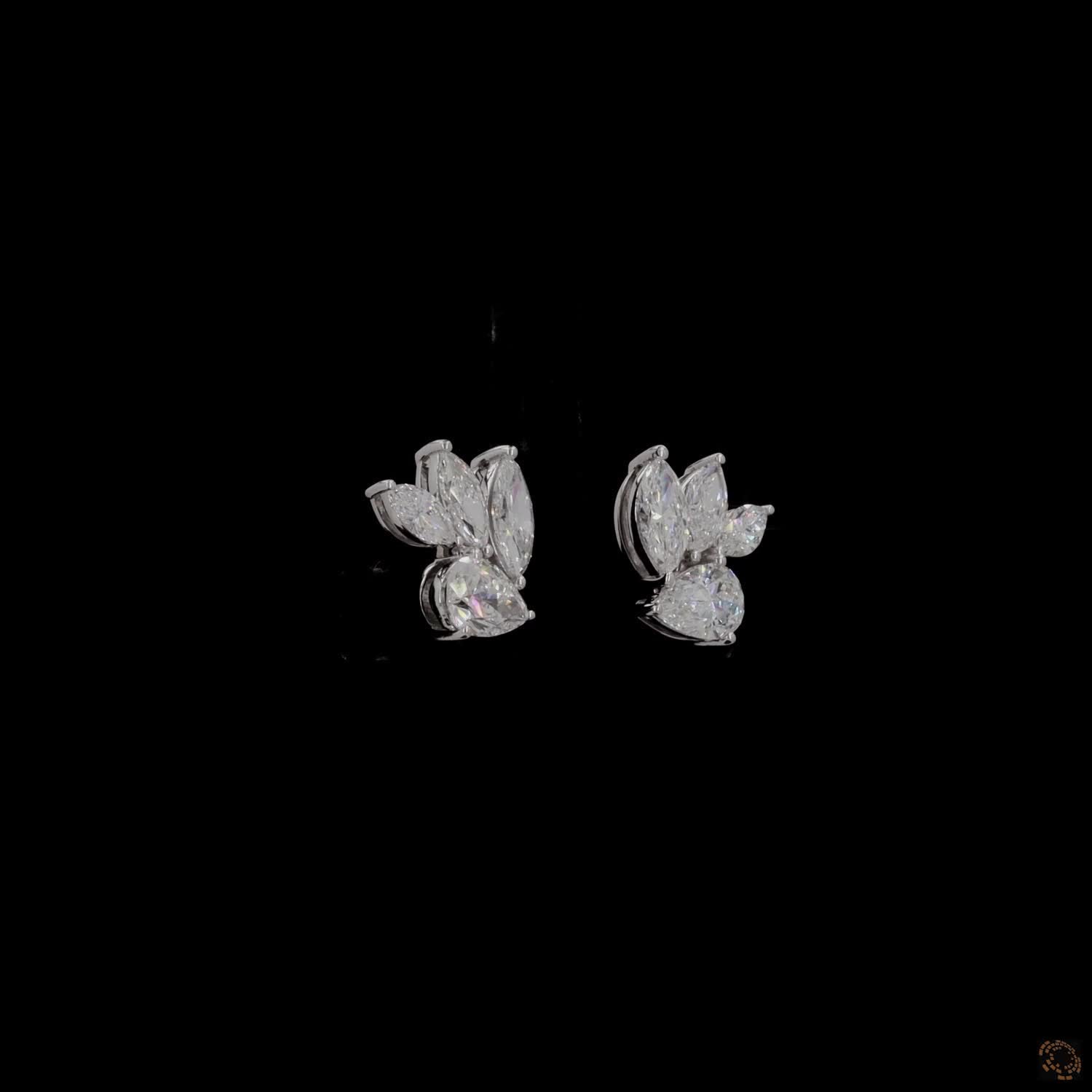 3.44 Ct High-clarity multi-shape lab-grown or natural diamonds Pear Cut and Marquise Cut