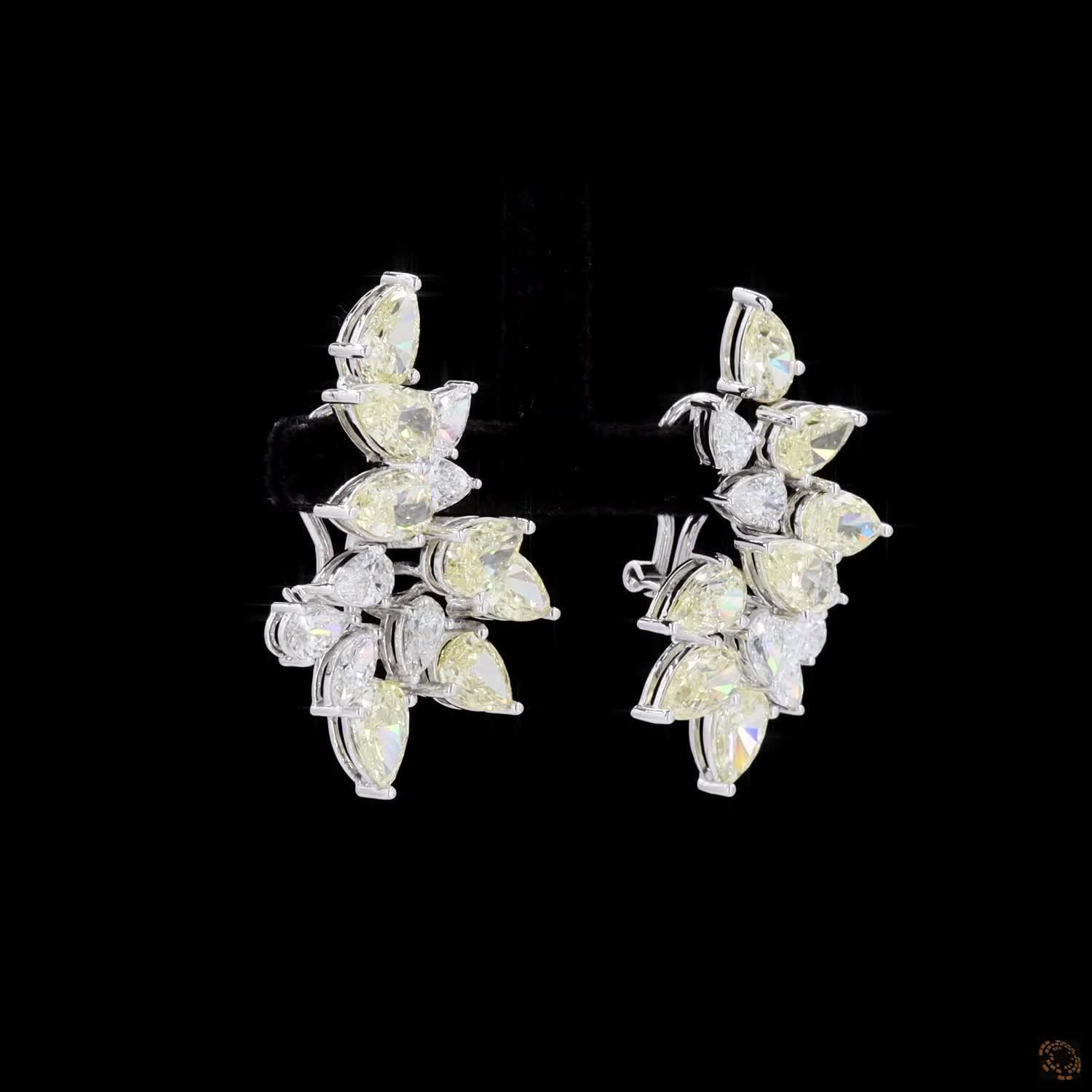 13.11 Ct FANCY-SHAPED DIAMOND CLUSTER EARRINGS