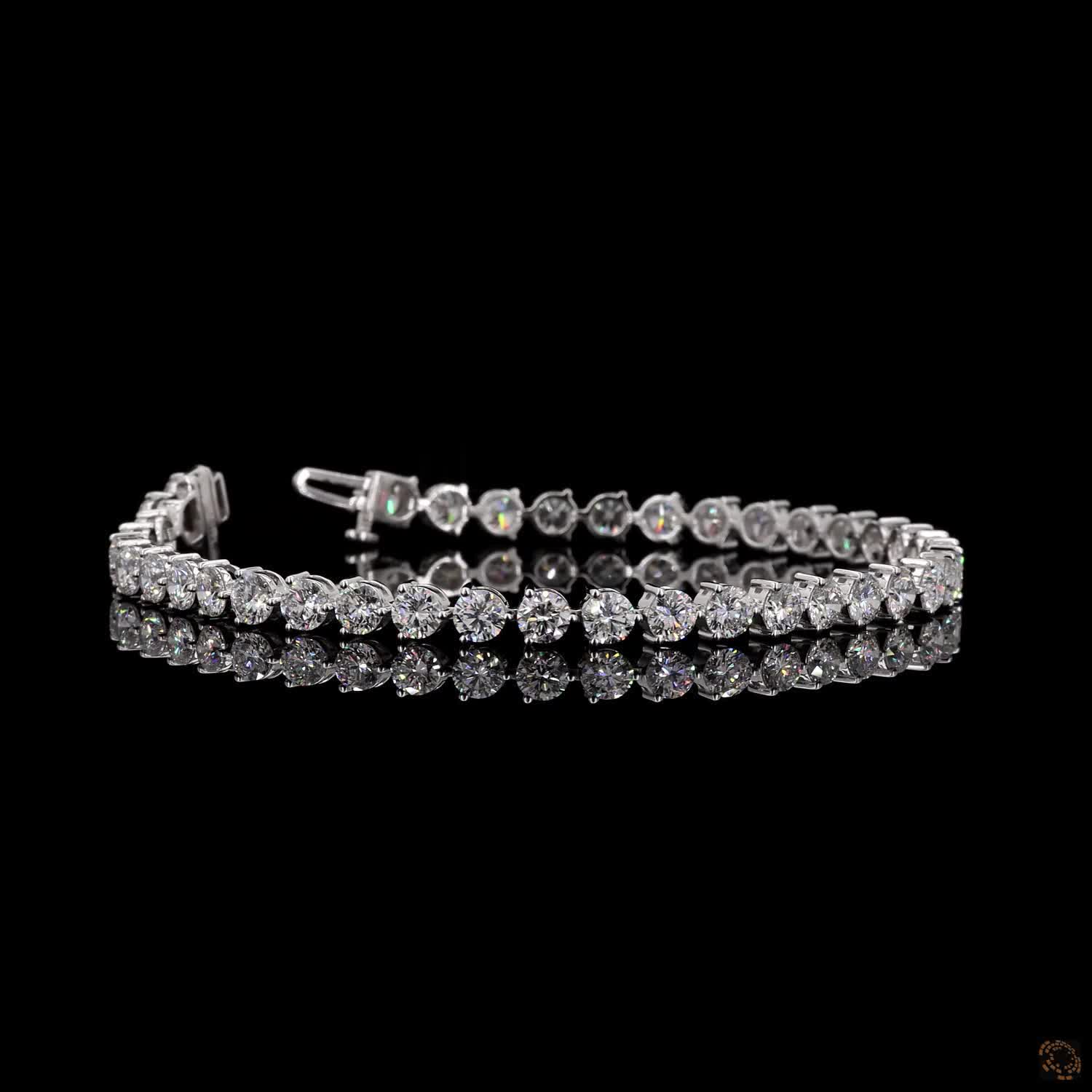 8.84 Ct Classic Round Cut Moissanite Tennis Bracelet – 14K White Gold Finish Fine Jewelry