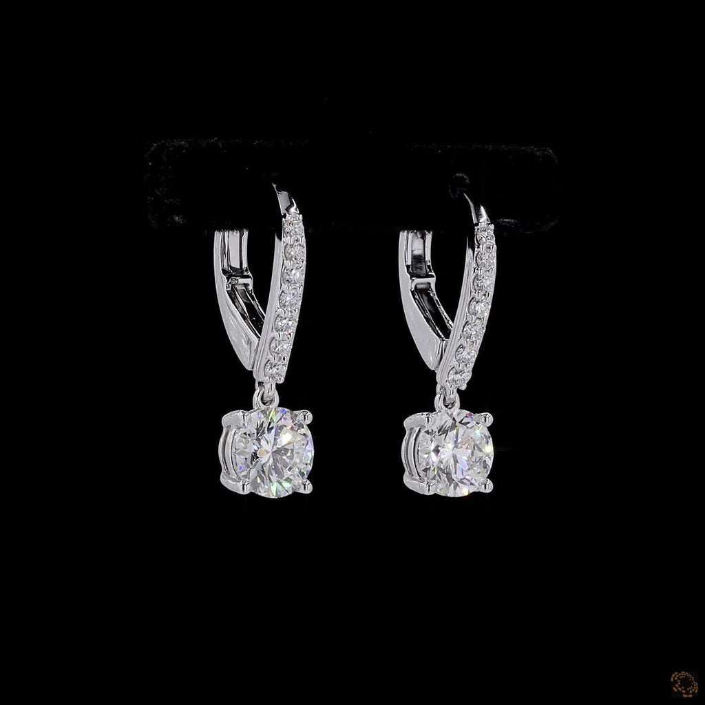 2.33 Ct White Lab-Created Sapphire Hoop Earrings in Sterling Silver