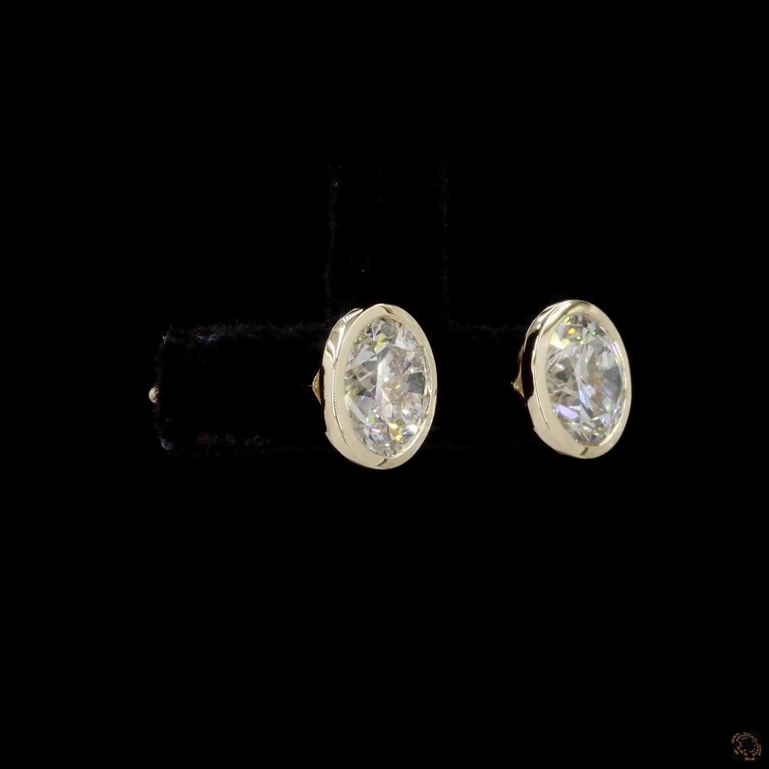 3.00 Ct Bezel Setting Diamond Stud Earrings