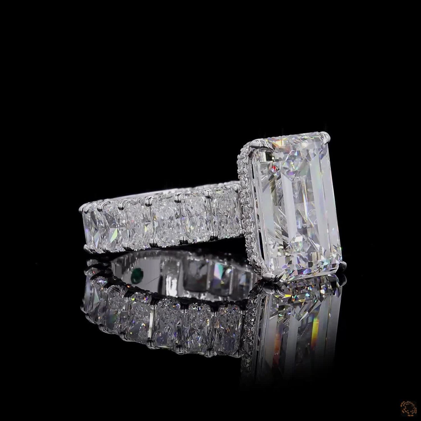 24.41 Ct Emerald Cut Lab Grown Diamond Proposal Ring 