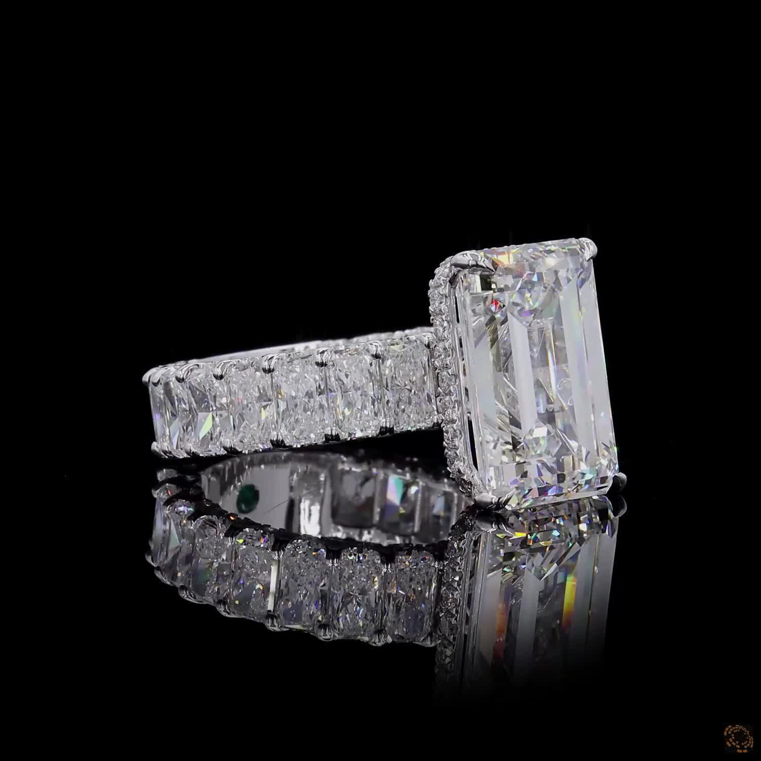 24.41 Ct Emerald Cut Lab Grown Diamond Proposal Ring 