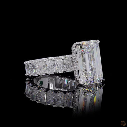24.41 Ct Emerald Cut Lab Grown Diamond Proposal Ring 