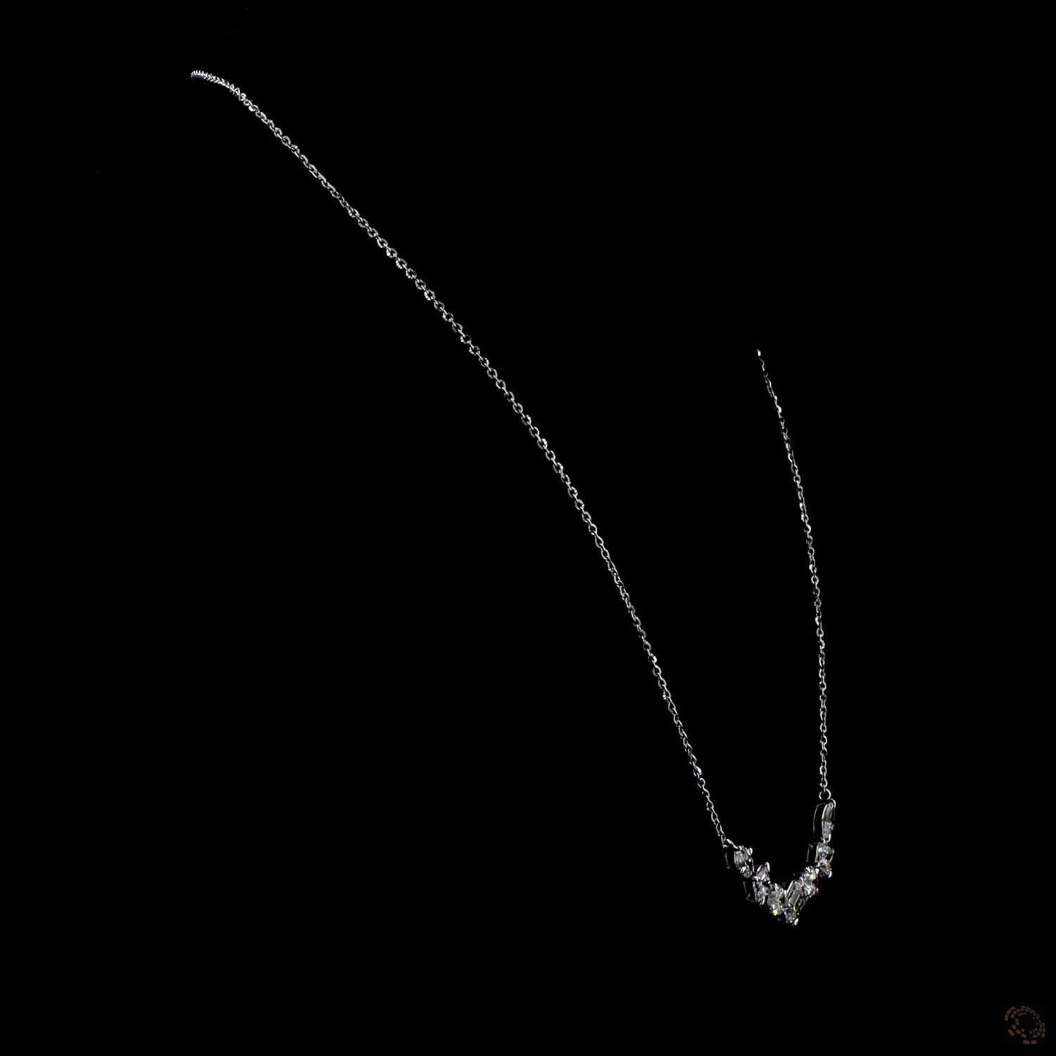 3.86 Ct  Lab Grown Diamond Geometric Station Necklace | Mixed Cut Diamond Necklace | Modern Luxury Fine Jewelry