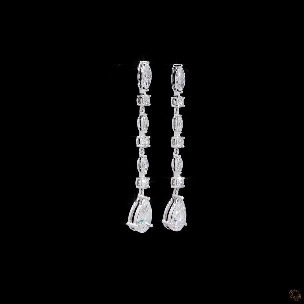 5.66 Ct Multi-Shape Earrings 14K White Gold