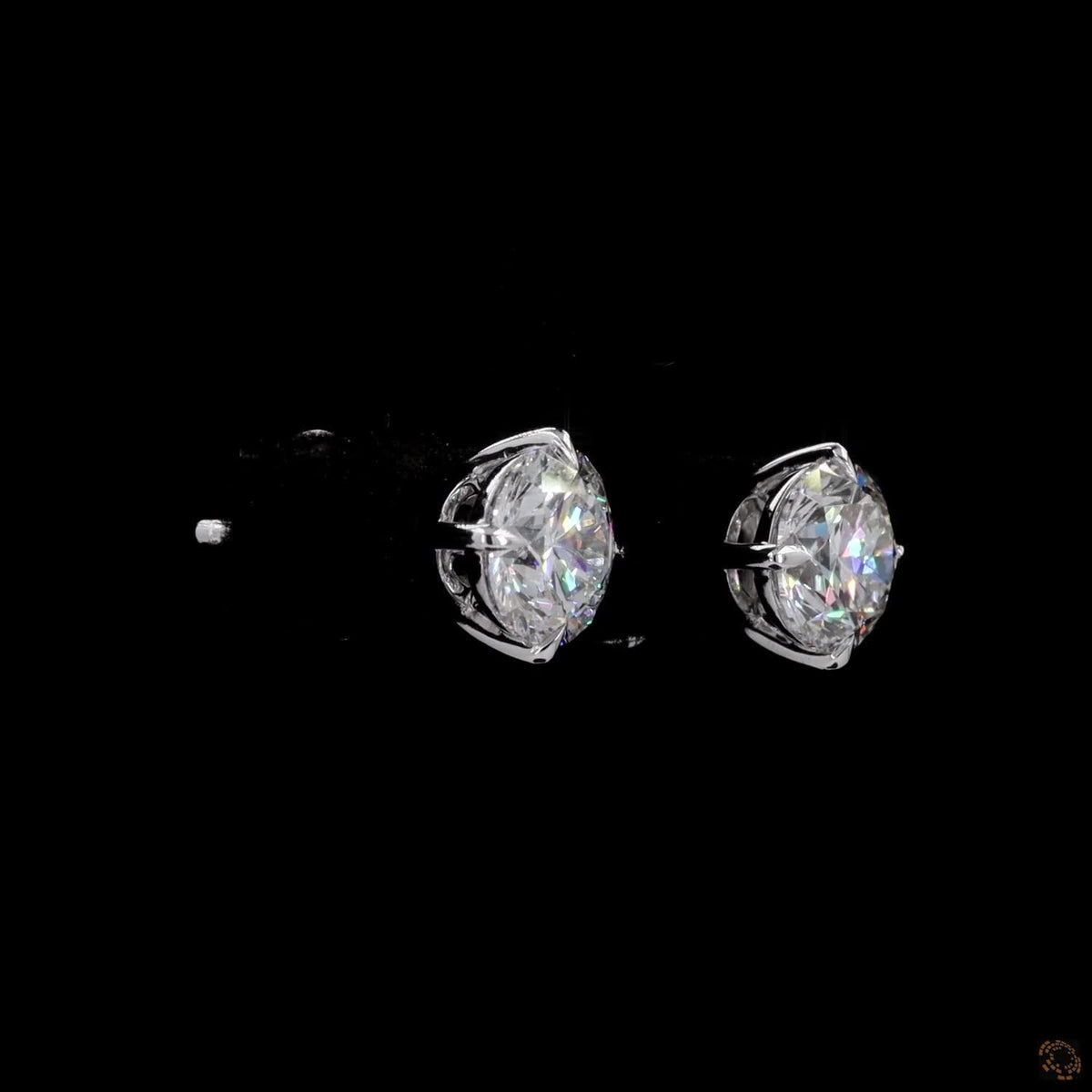 7.15 Ct 14K WHITE GOLD Round Shape Studs Earring