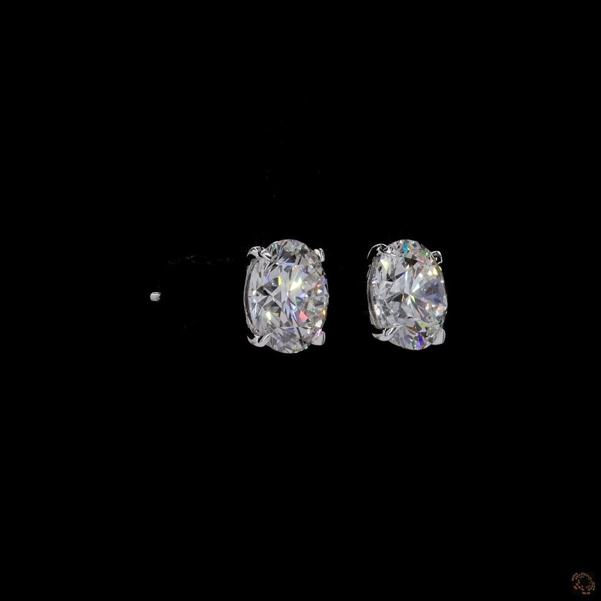 7.05 Ct 14K WHITE GOLD Round Shape Studs Earring