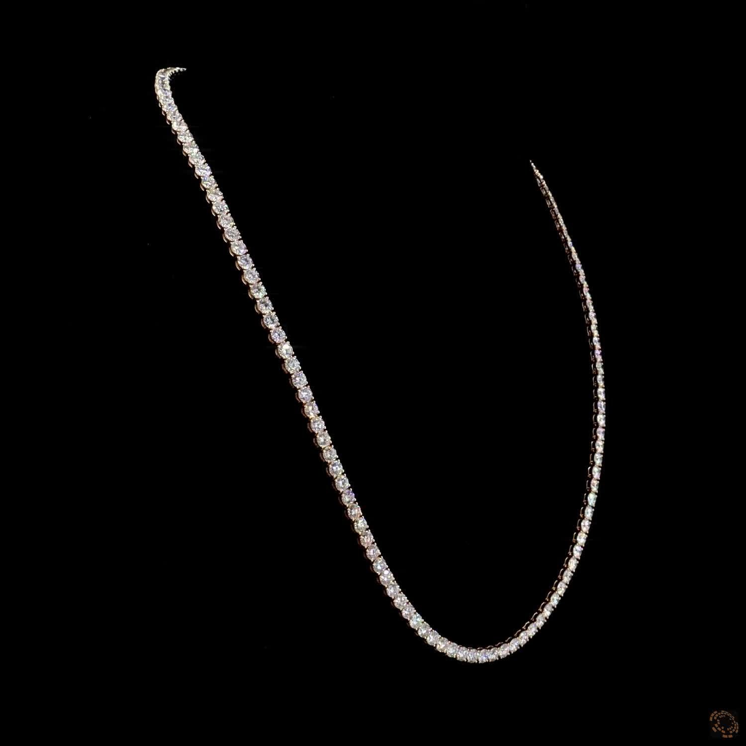 35.16 Ct Round Lab-Grown Diamond Tennis Choker Necklace in Yellow Gold