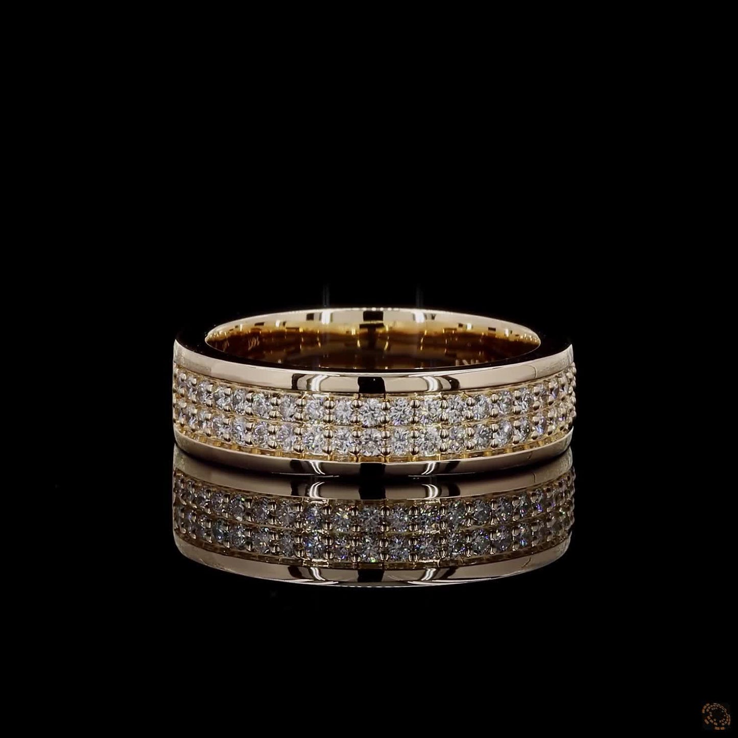 0.91 Ct Yellow Gold 62 Round Diamond  Wedding Band Ring