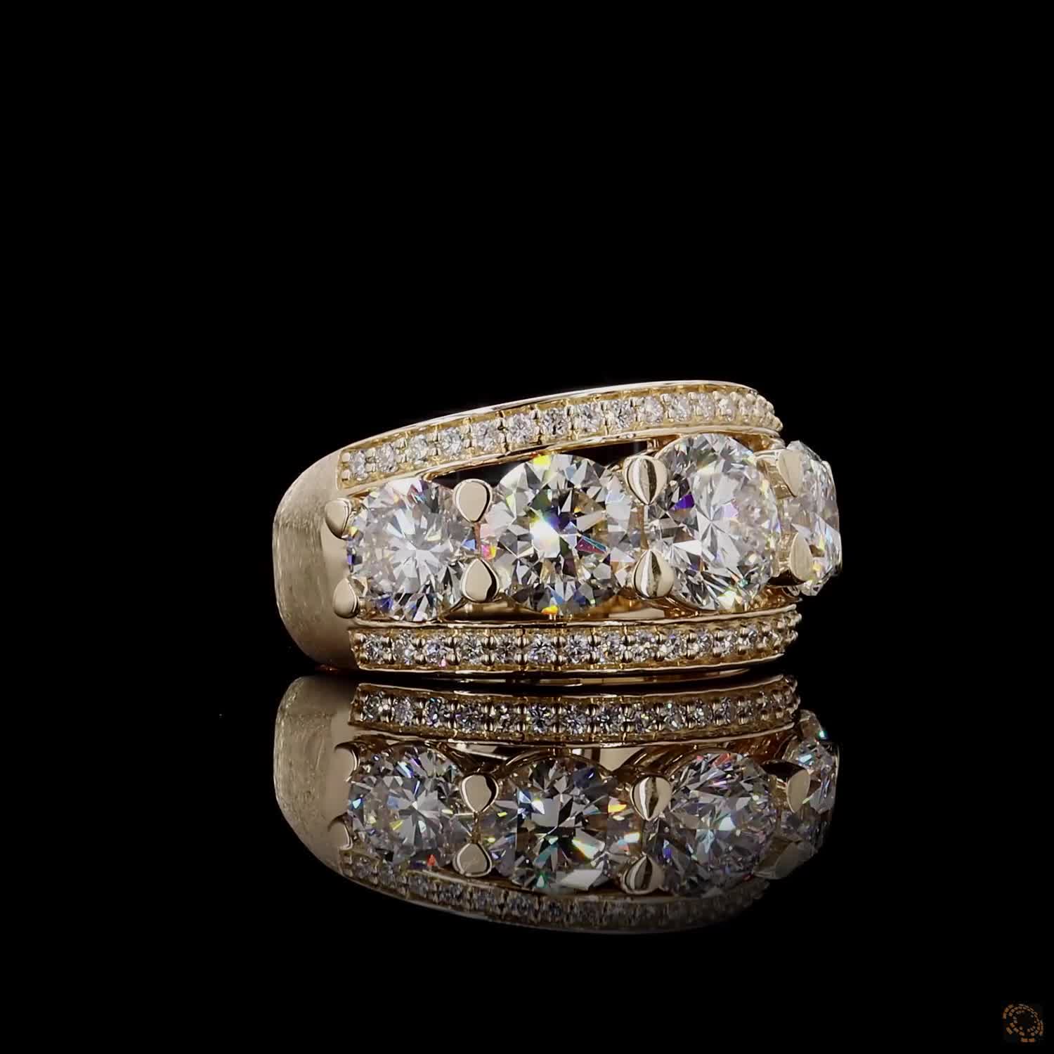 5.68 Cts Lab Grown Diamond Multi-Row Engagement Ring