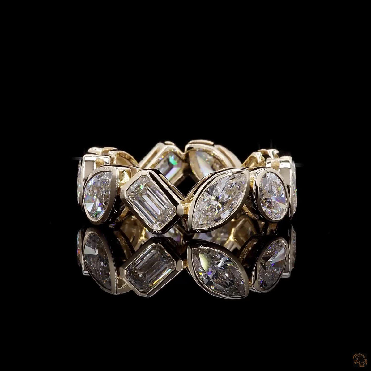 6.31 Ct Mixed Cut Diamond Eternity Band – 14K Yellow Gold