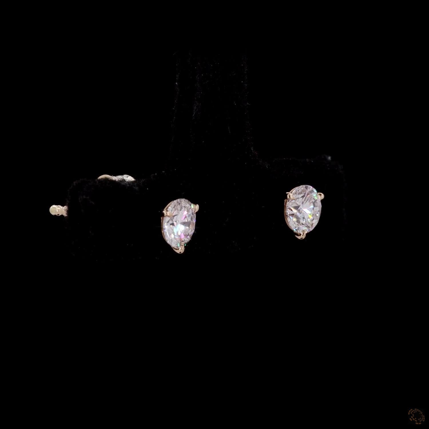 0.53 Ct Classic Round Solitaire Stud Earrings, 3-Prong Basket Post Backs