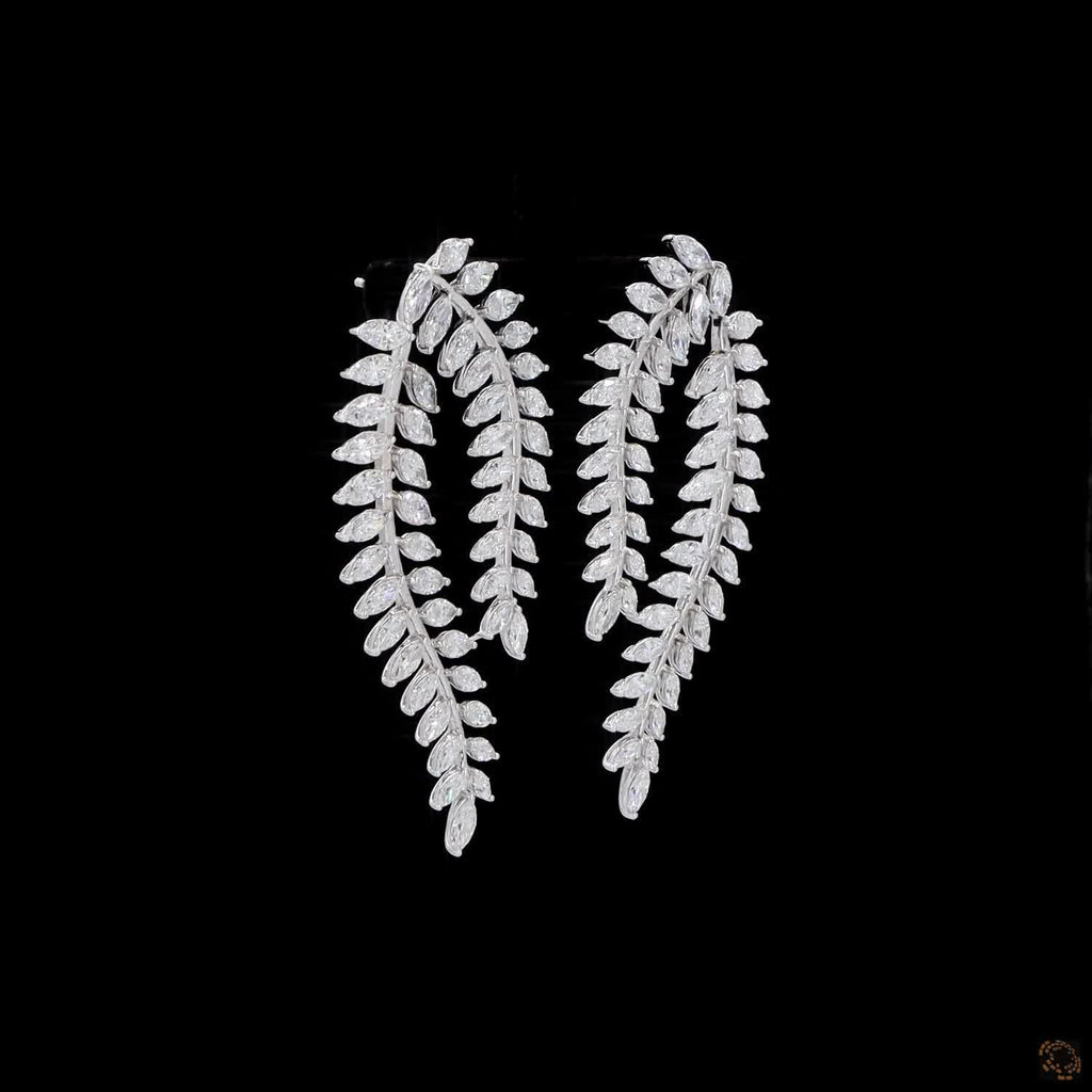 11.47 Ct Natural Diamond Earrings 14k White Gold