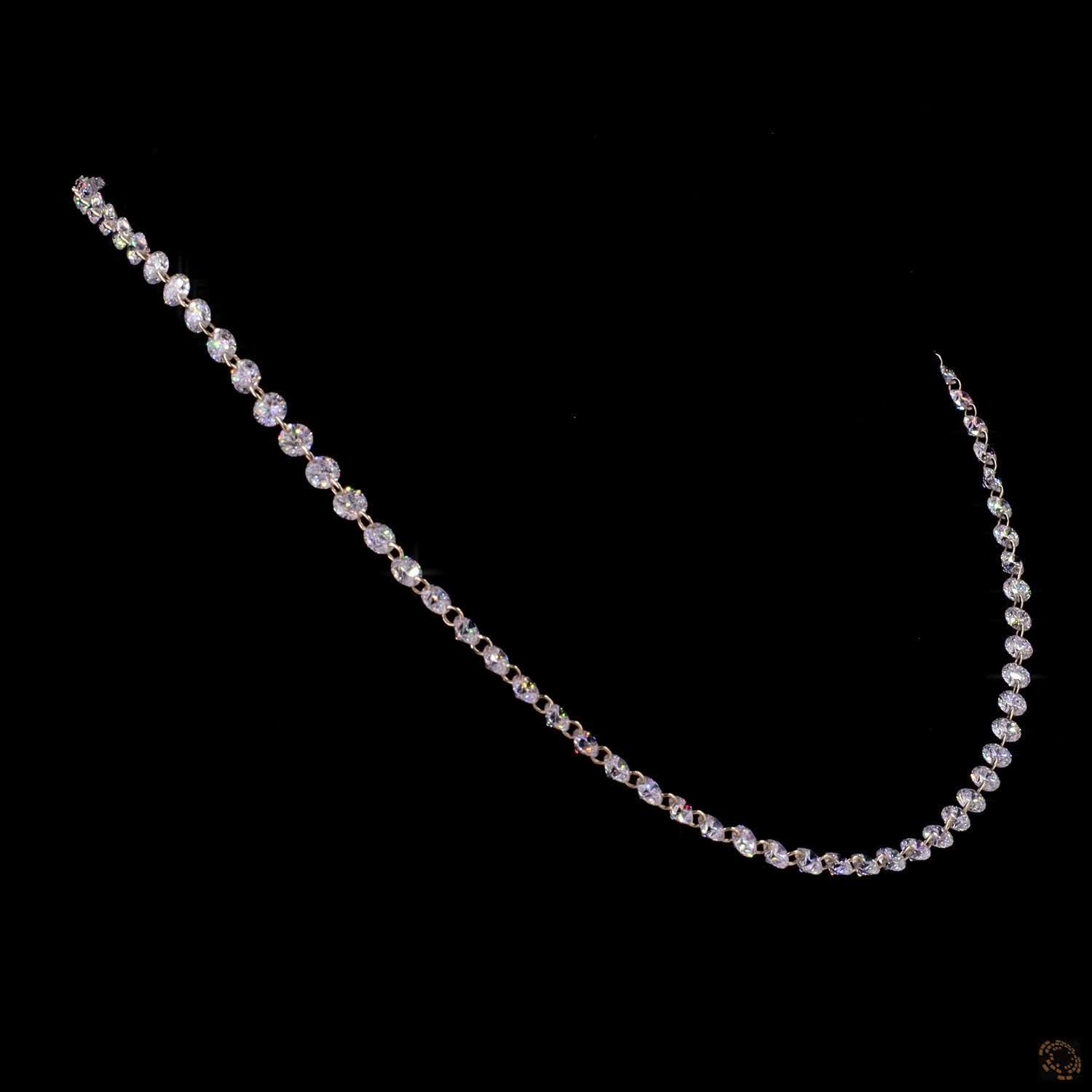 16.21 CT Classic Round Diamond Tennis Necklace | Lab Grown Diamond Choker | Anniversary Gift for Her