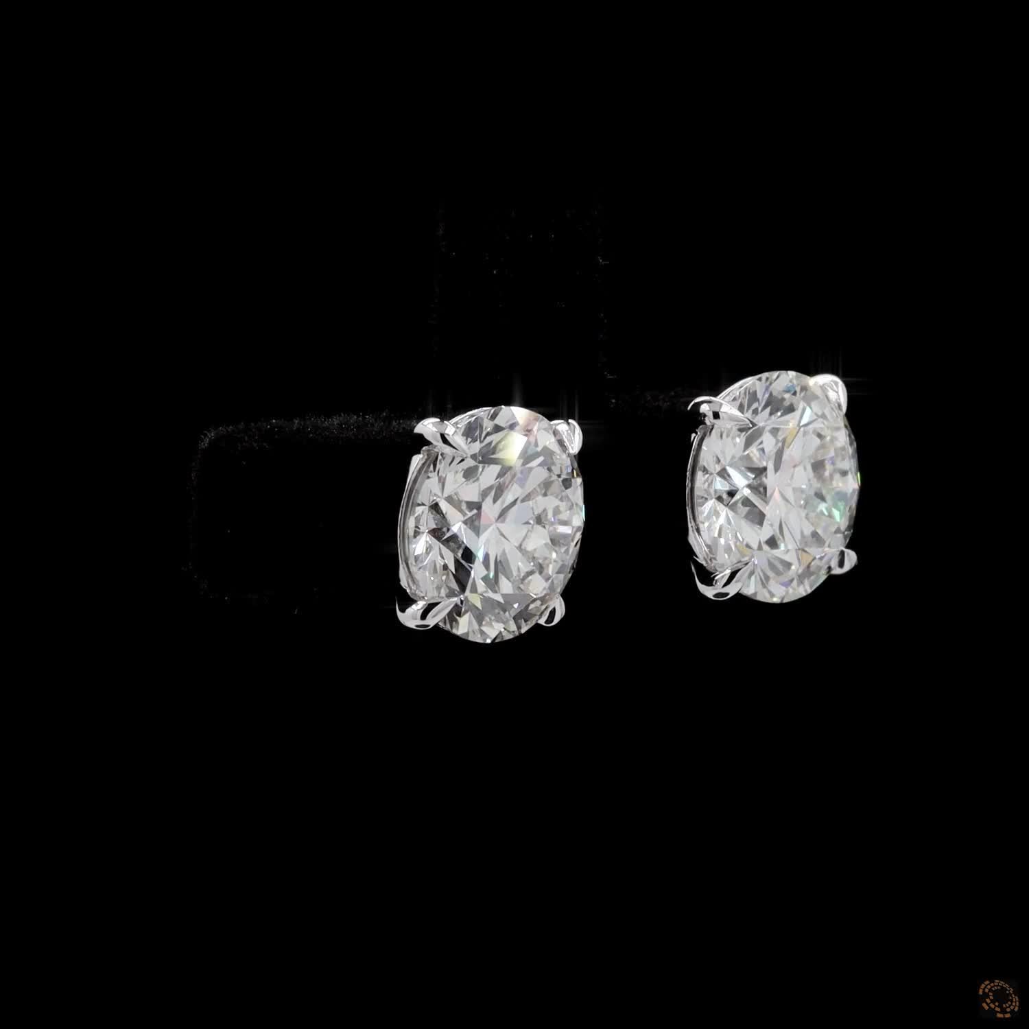 6.16 Ct 14K WHITE GOLD Round Shape Studs Earring
