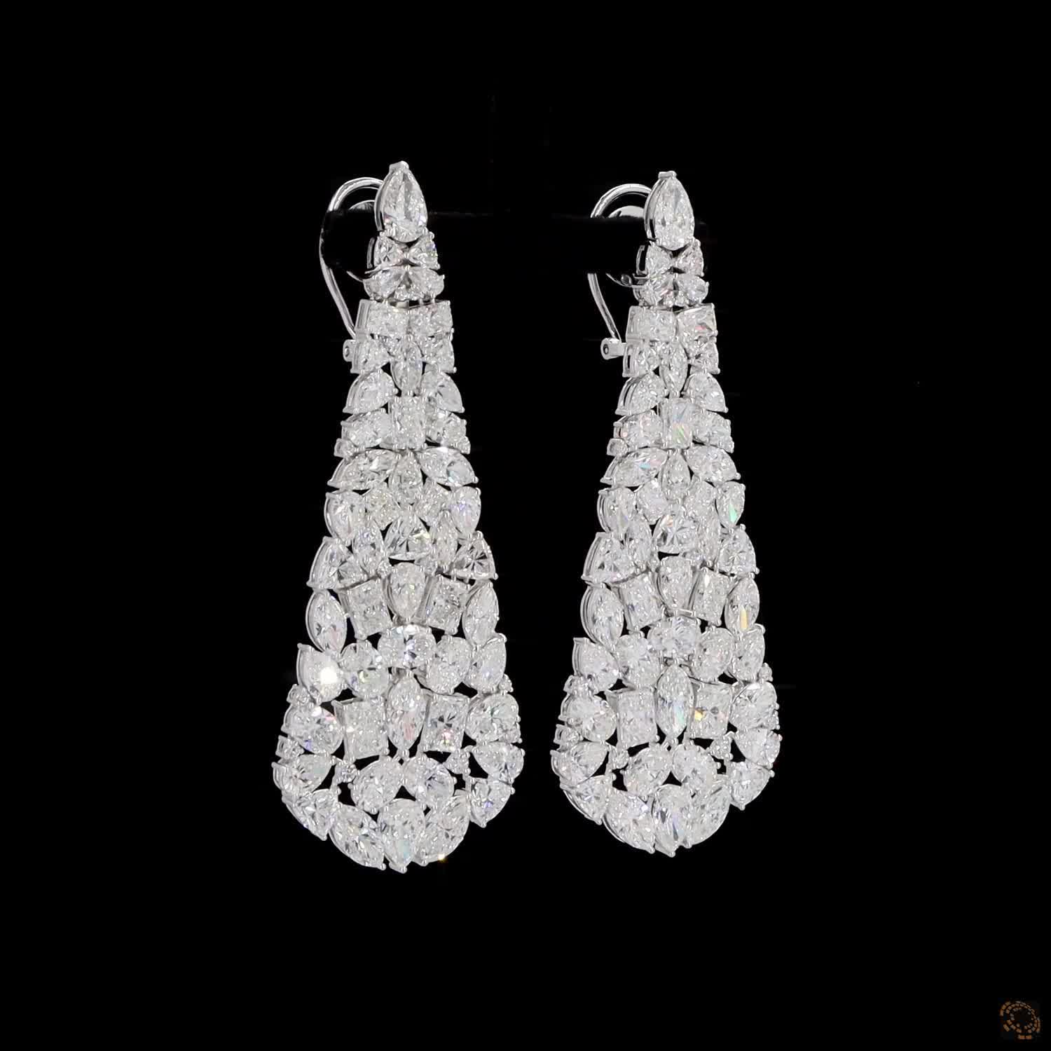 41.23 Ct Multi Shape Lab Grown Diamond Earrings