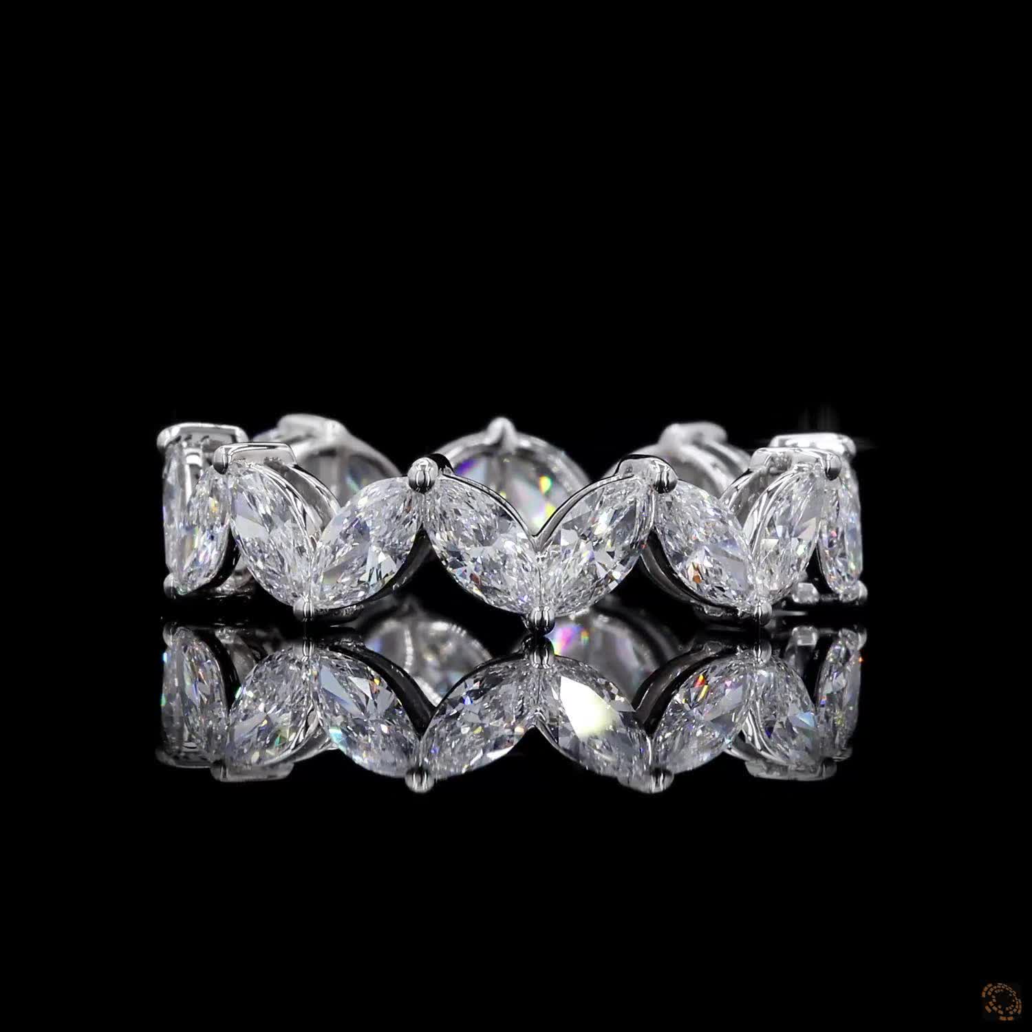 2.64 Ct Marquise-Cut Diamond Eternity Band in White Gold