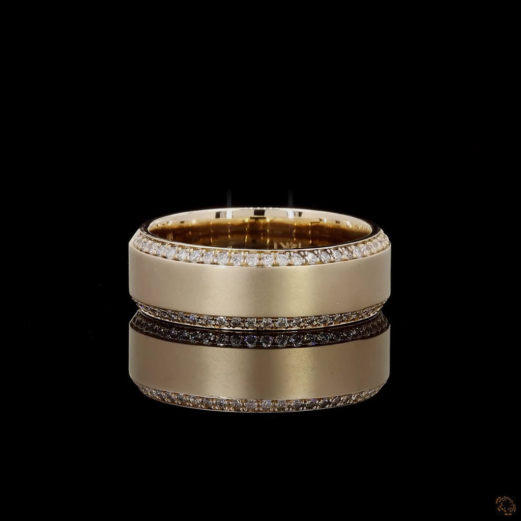 0.47 Ct Yellow Gold Diamond Wedding Band Ring Anniversary Natural Round