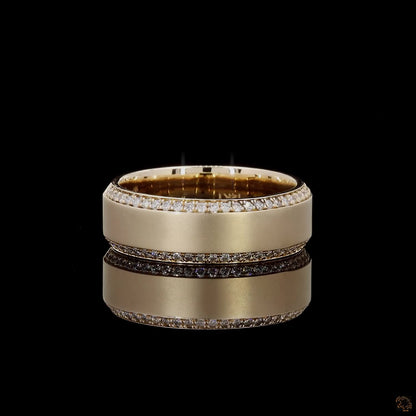 0.47 Ct Yellow Gold Diamond Wedding Band Ring Anniversary Natural Round