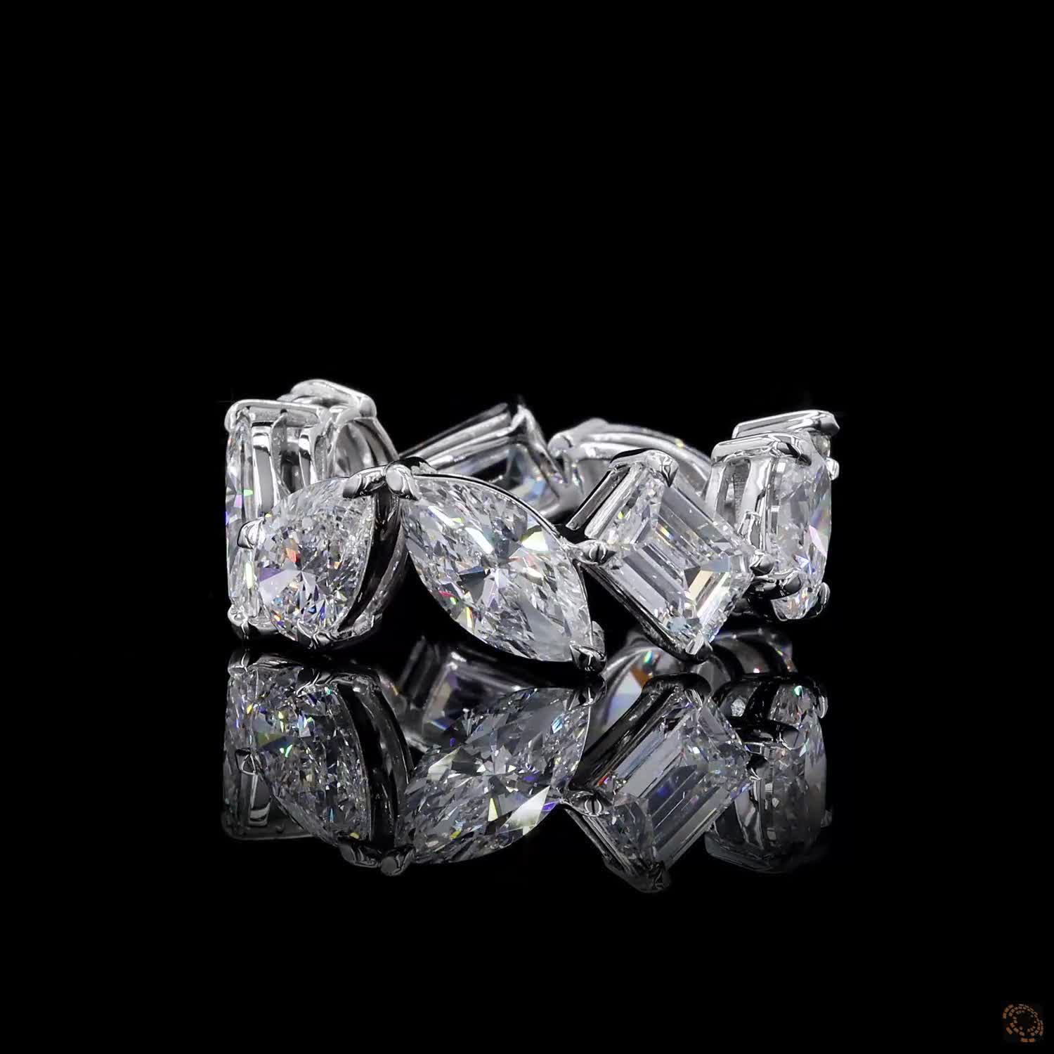 9.54 Ct Luxury Mixed Shape Cut Diamond Stud Earrings in 14K White Gold