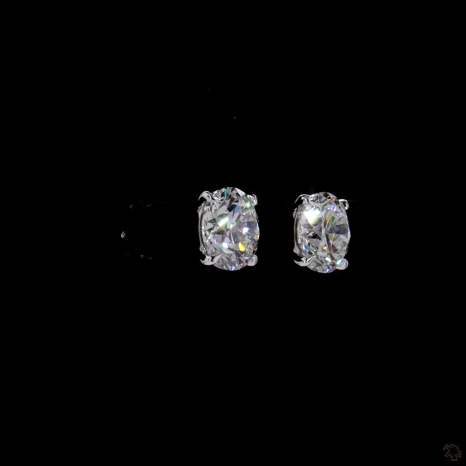 0.54 Ct Solid 14K White Gold Round Brilliant Cut Diamond Stud Earrings – Classic 4-Prong Basket Solitaire Set