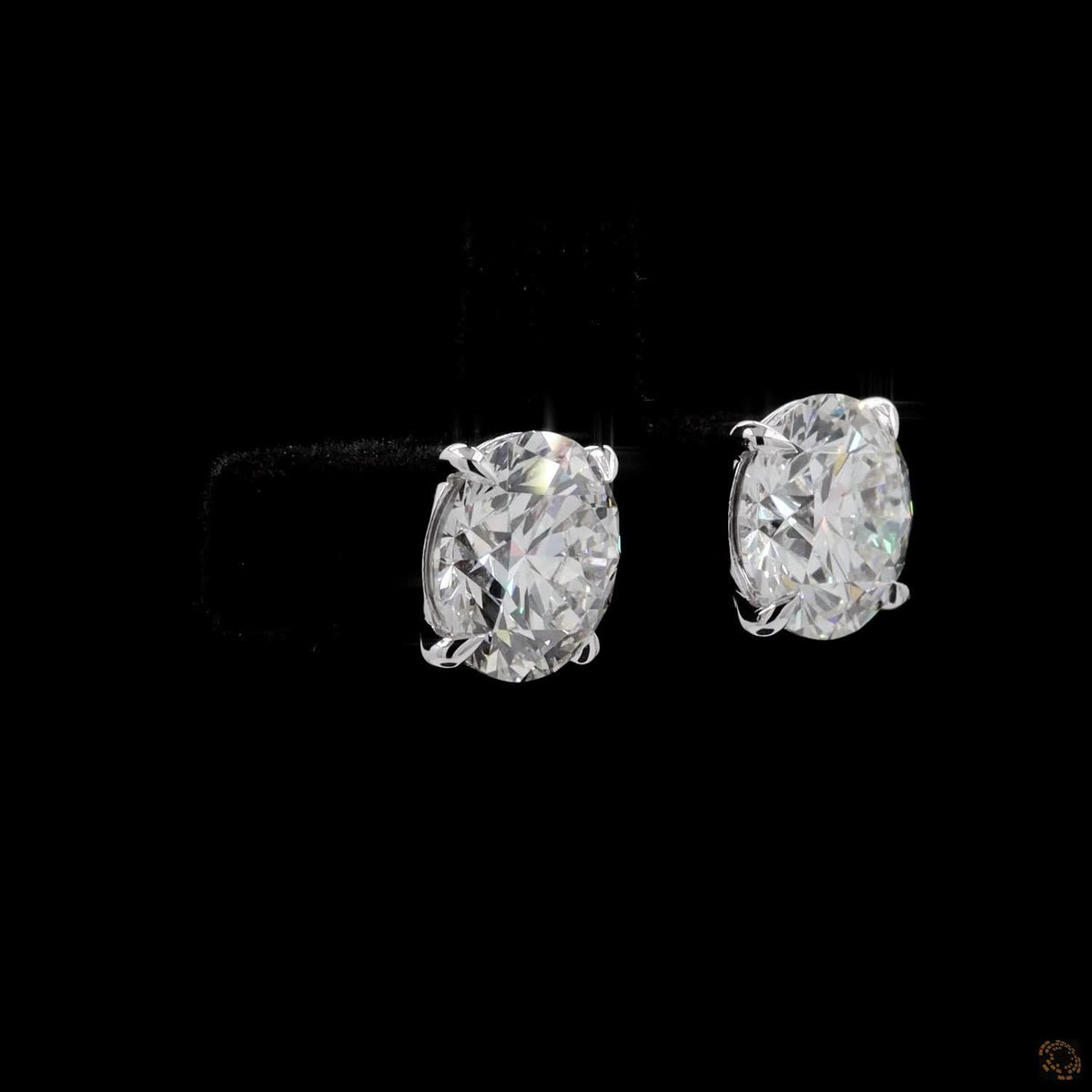6.16 Ct 14K WHITE GOLD Round Shape Studs Earring