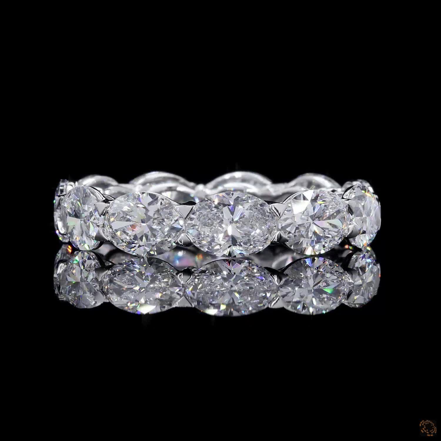 5.70 Ct Luxury Oval Diamond Full Eternity Band | White Gold Anniversary Ring for Her