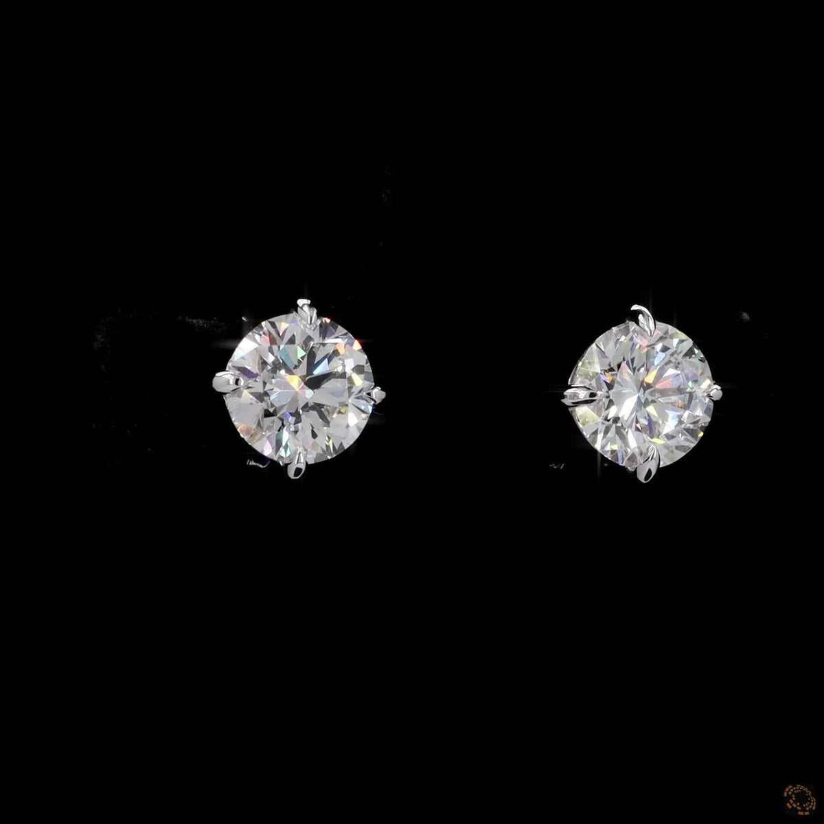 2.04 Ct Classic Four-Prong Round Brilliant Diamond Stud Earrings in 14K White Gold