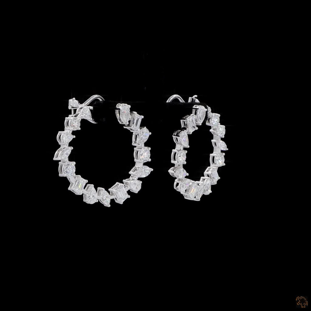 6.30 Ct DIAMOND HOOPS WITH ALTERNATING MIXED FANCY SHAPES