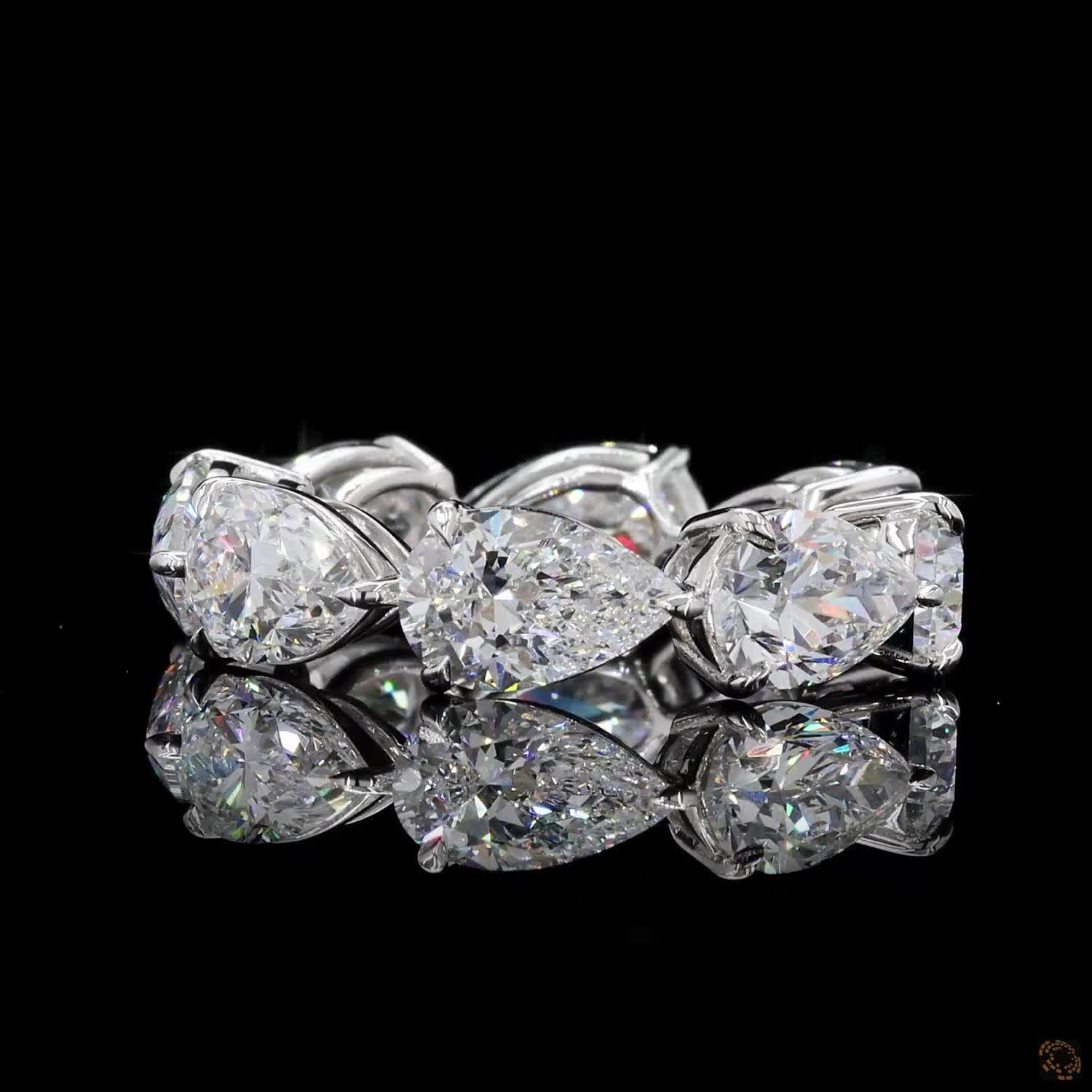 9.30 Ct Luxury Pear Shape Lab Grown Diamond Anniversary Ring | Fine Jewelry for Her