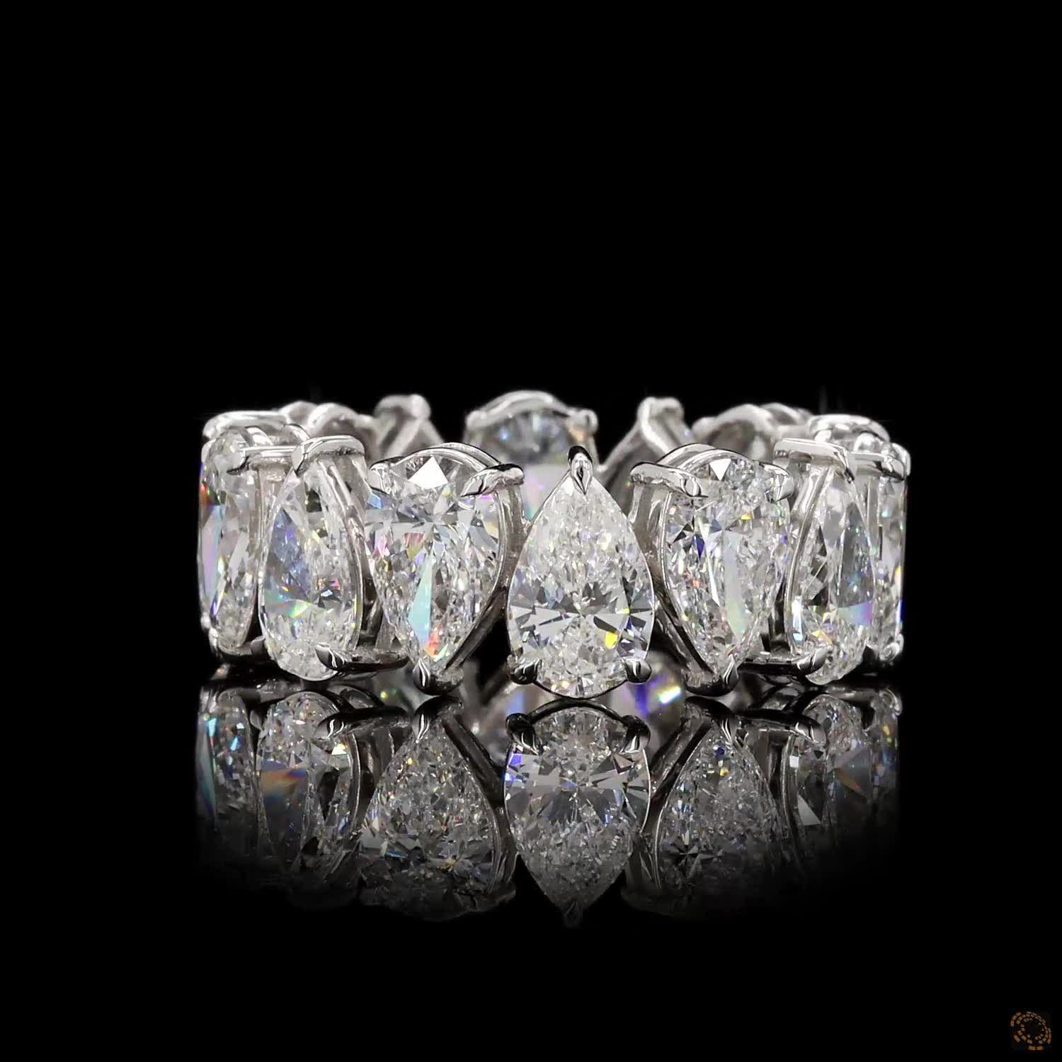 7.83 Ct Pear Shape Luxury Diamond Anniversary Ring Women's Diamond Wedding Band