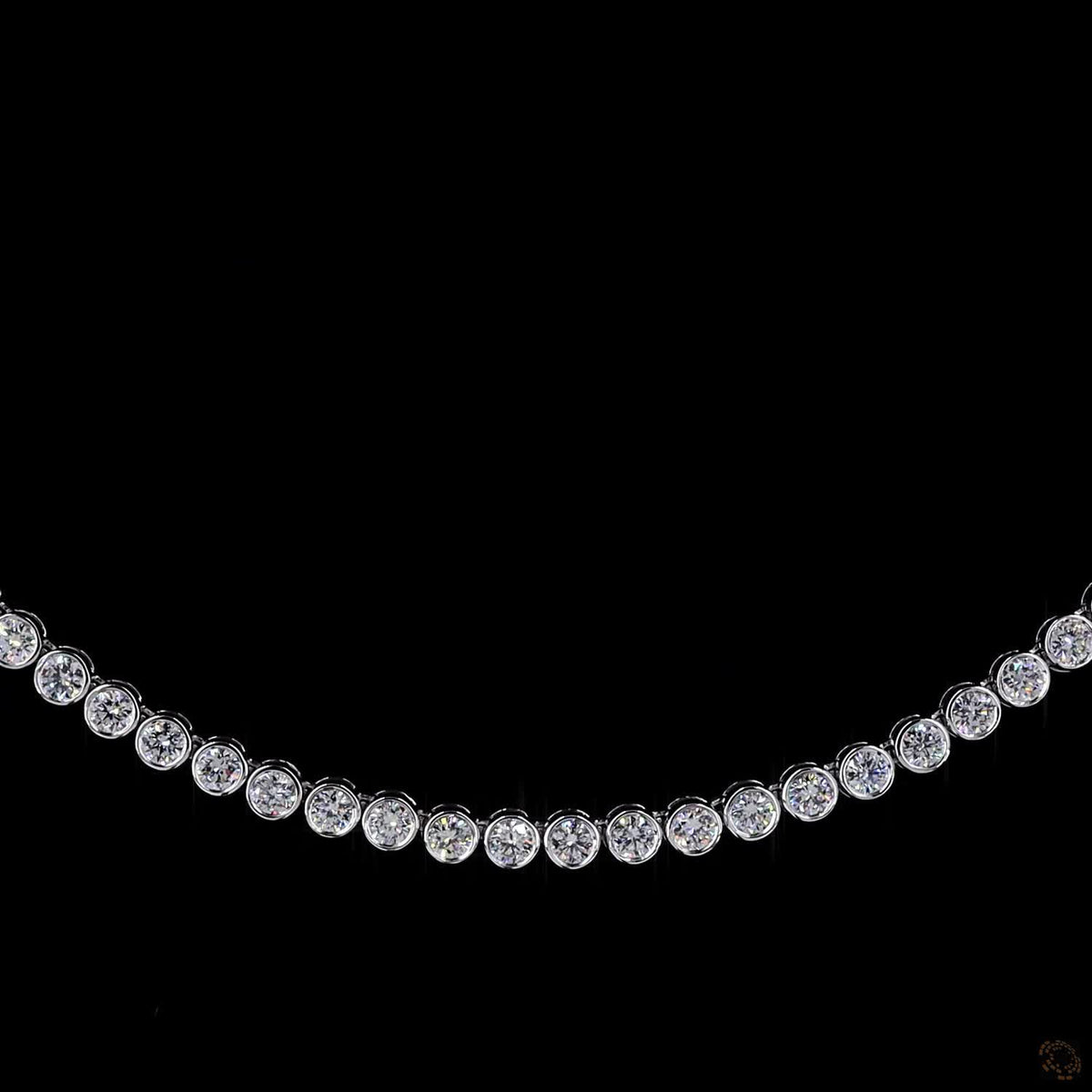 8.3 Ct Discover sleek, modern elegance with this bezel-set round-cut diamond tennis necklace