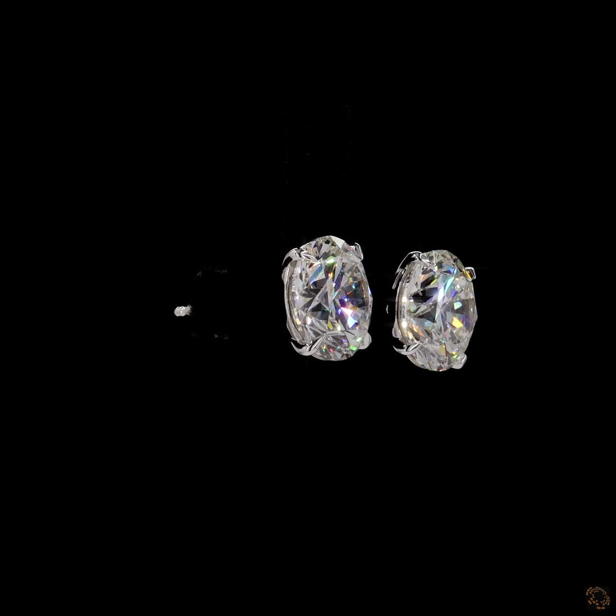 10.04 Ct Solid 14K White Gold Round Brilliant Cut Diamond Stud Earrings – Classic 4-Prong Basket Solitaire Set