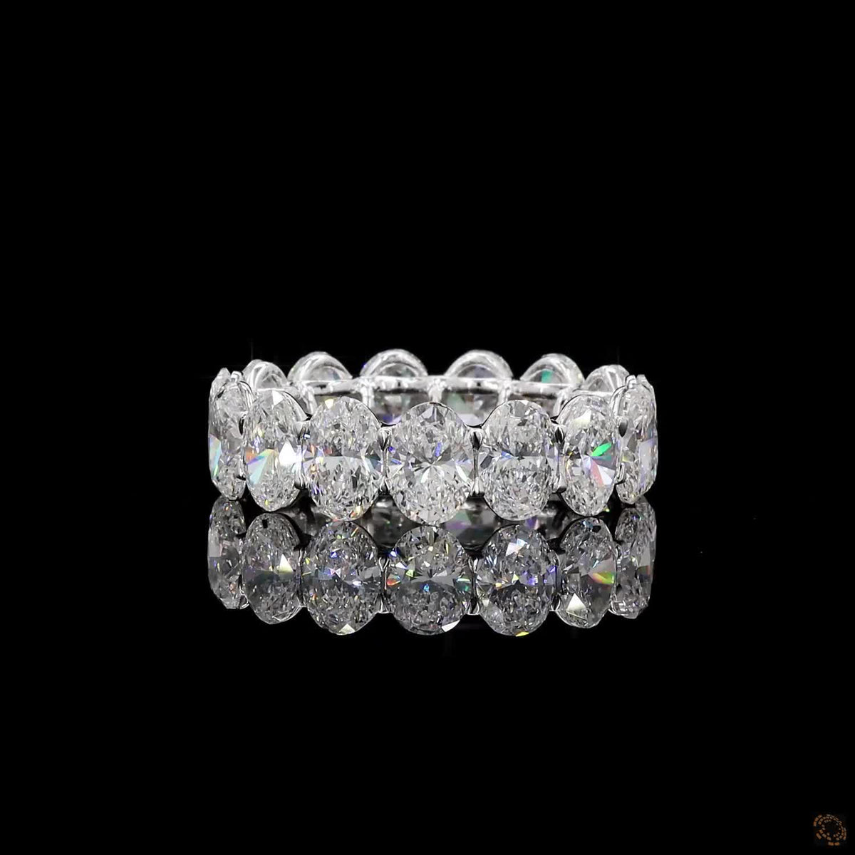 10 Ct Oval Diamond Eternity Band, Vertical Oval Cut Wedding Ring, Oval Cut Full Eternity Ring, Shared-Prong Oval Band