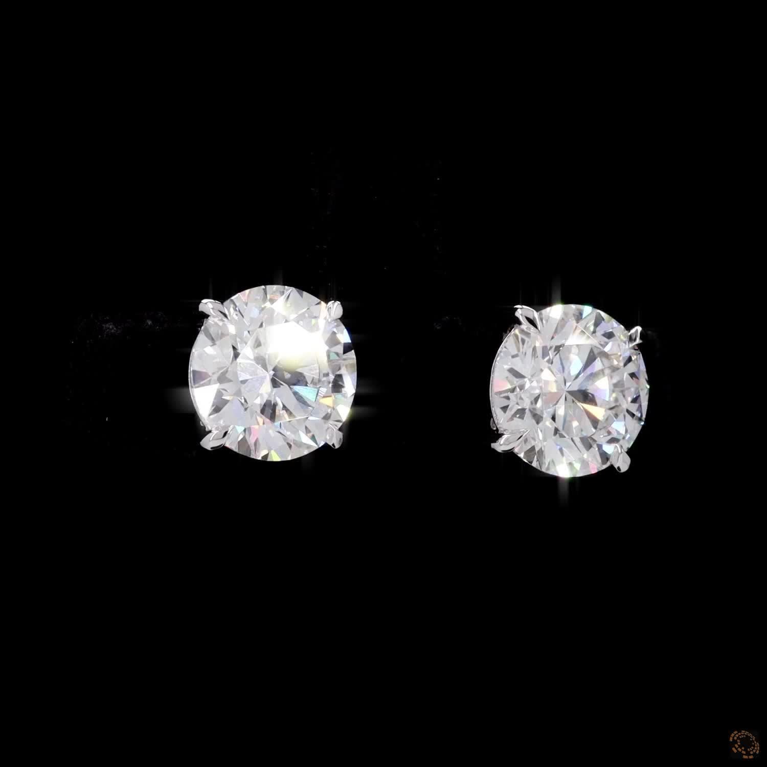 5.06 Ct 14K WHITE GOLD Round Shape Studs Earring