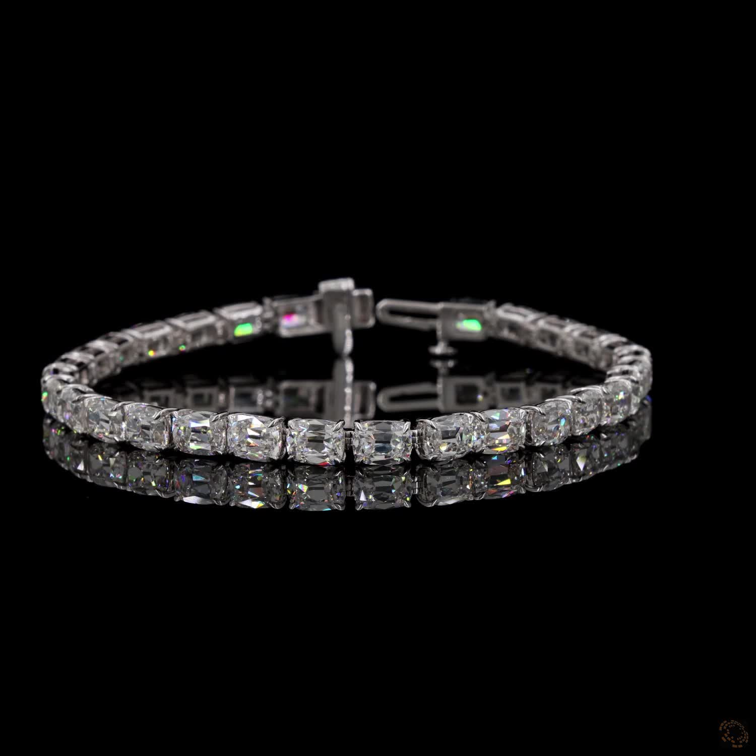 13.23 Ct Radiant Cut Tennis Bracelet in 14K White Gold | 4-Prong East-West Radiant Eternity Line Bracelet